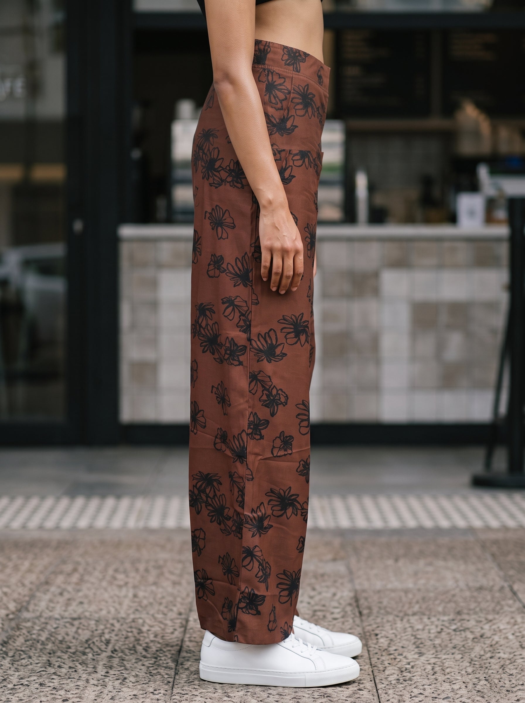 Women's Imported Brown Wide Leg Fit Trousers