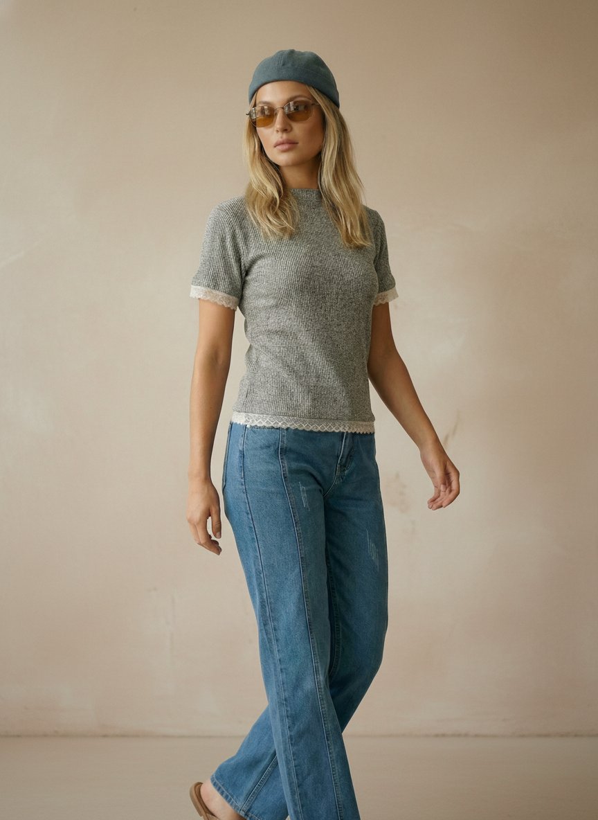 Melange Regular Fit Crew Neck T-Shirt