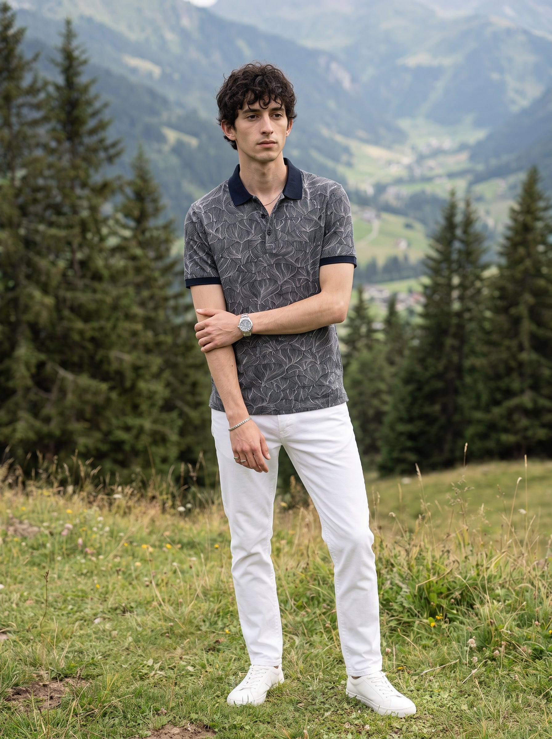 Men's 100% Cotton Polo Pique Navy Relaxed Fit Polo T Shirt