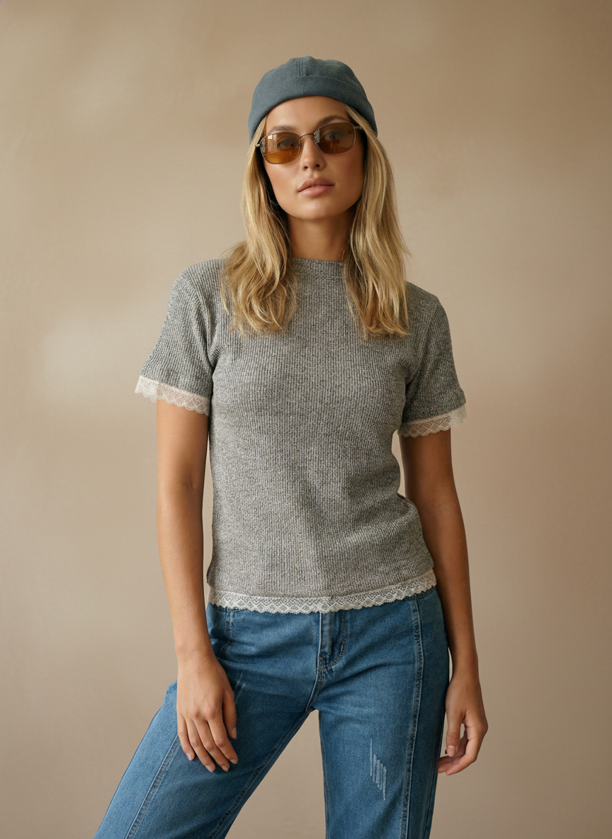 Melange Regular Fit Crew Neck T-Shirt