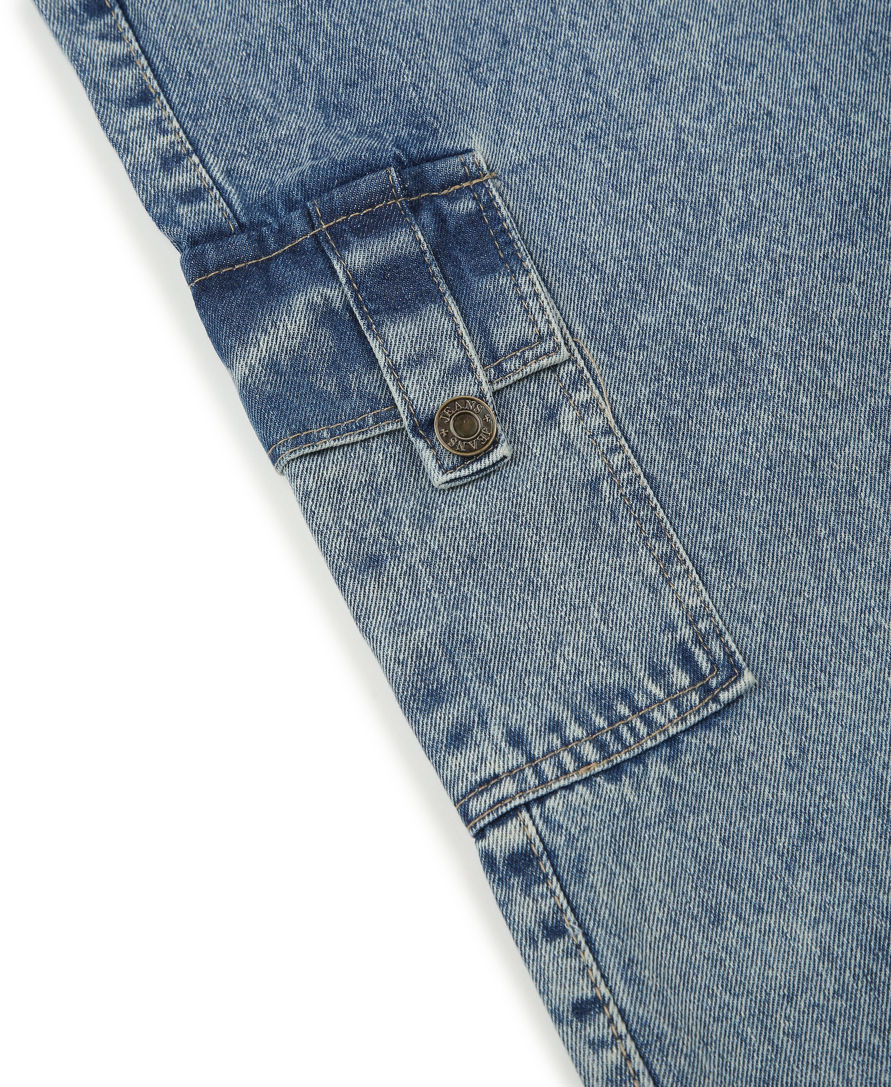 Ice Wash Cargo Denim Bottom