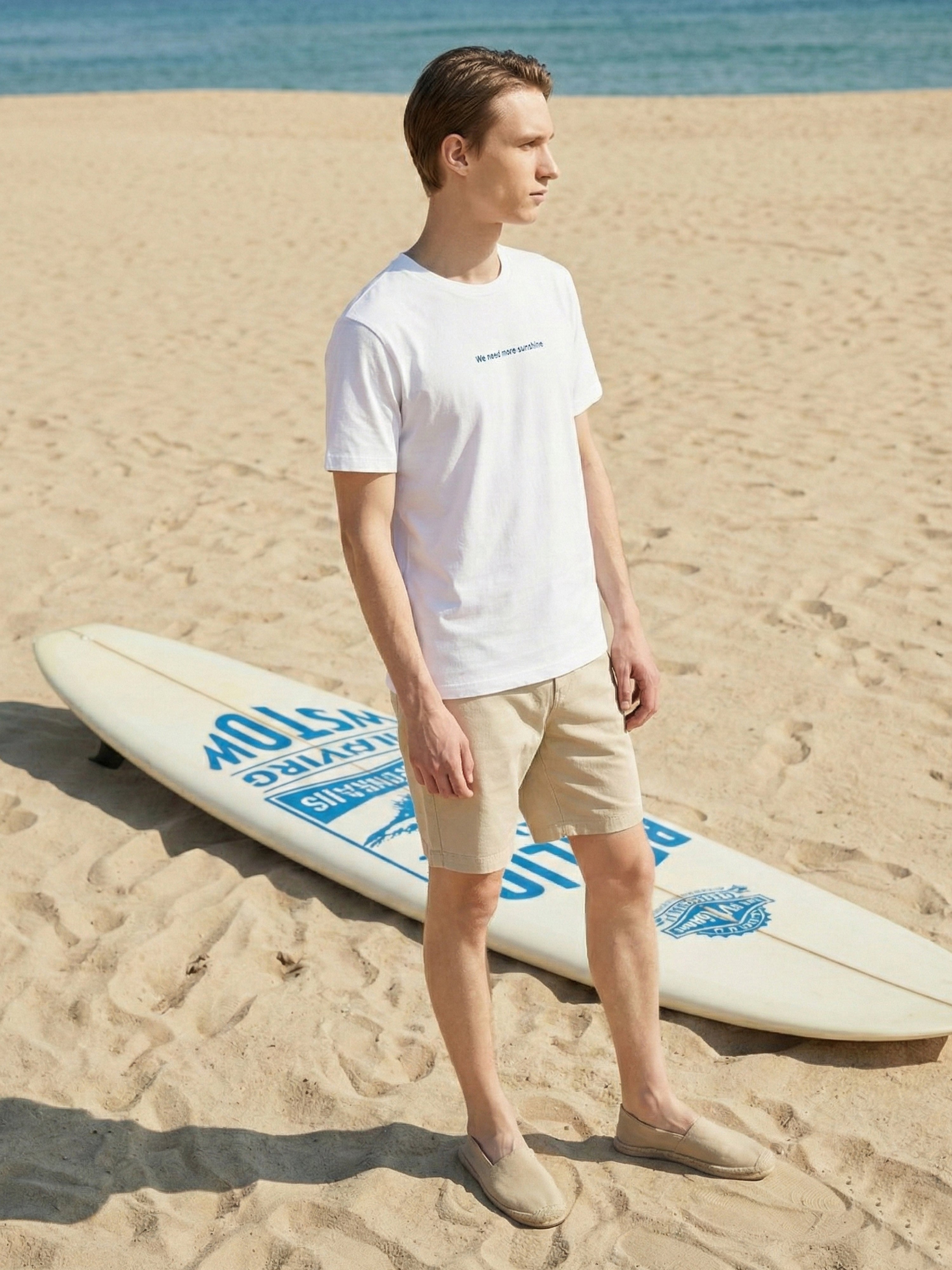 White Cotton Jersy  Round Neck Half Sleeve Mens T Shirt