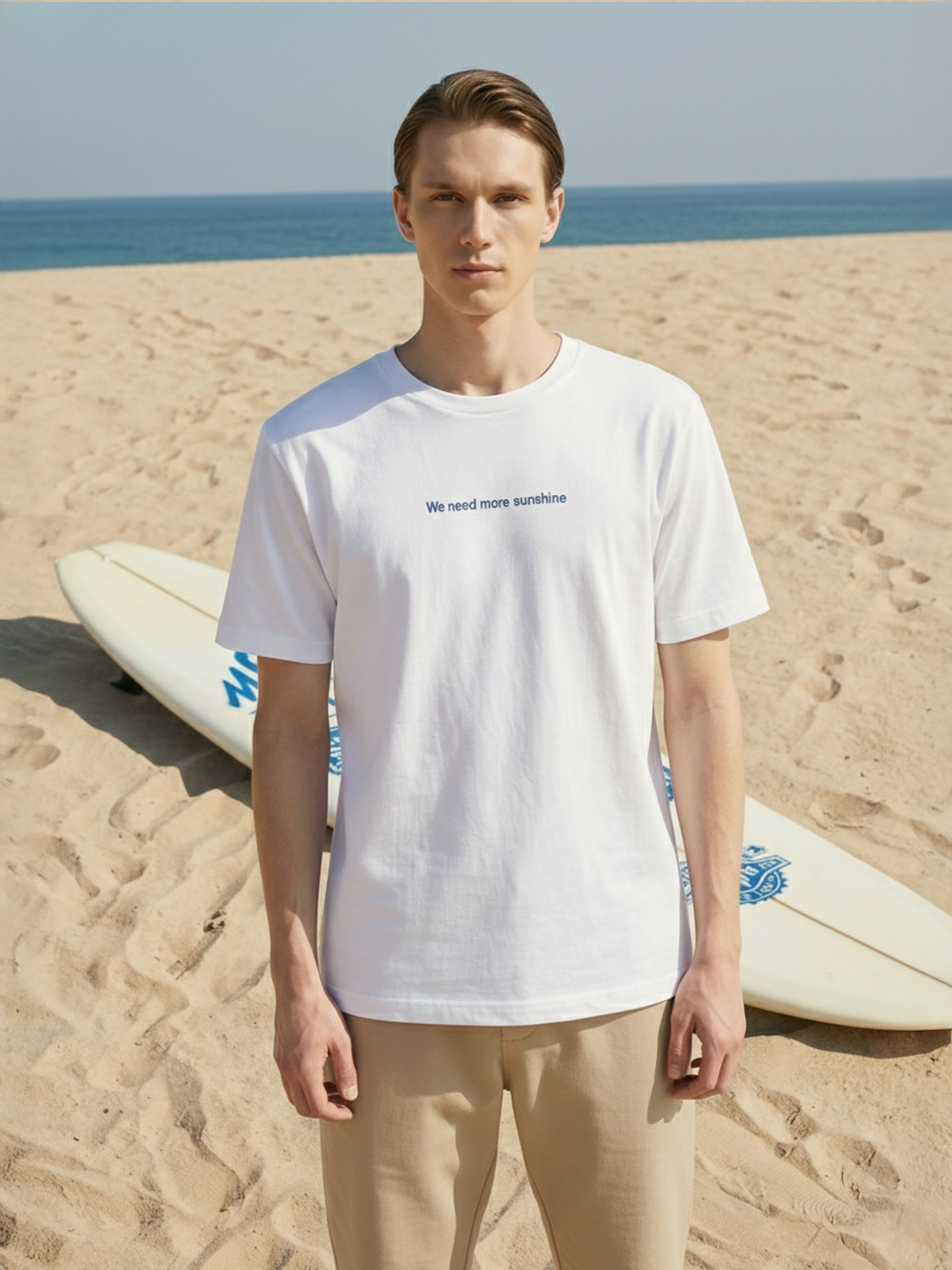 White Cotton Jersy  Round Neck Half Sleeve Mens T Shirt