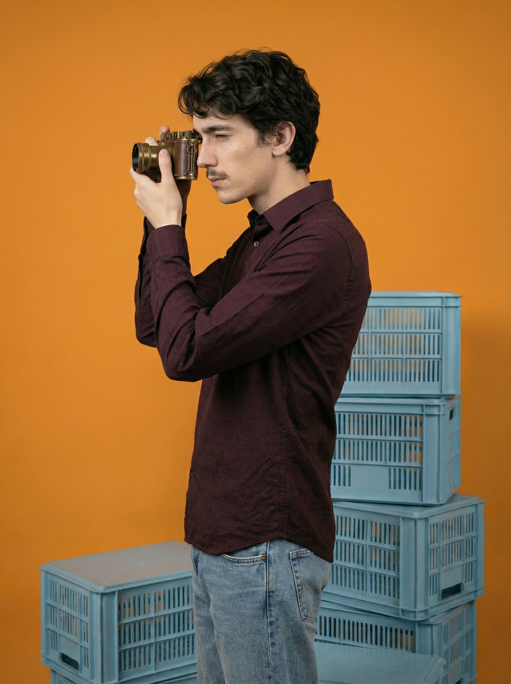 Wine Imported Panna Marker Regular Fit Full Sleeve Shirt