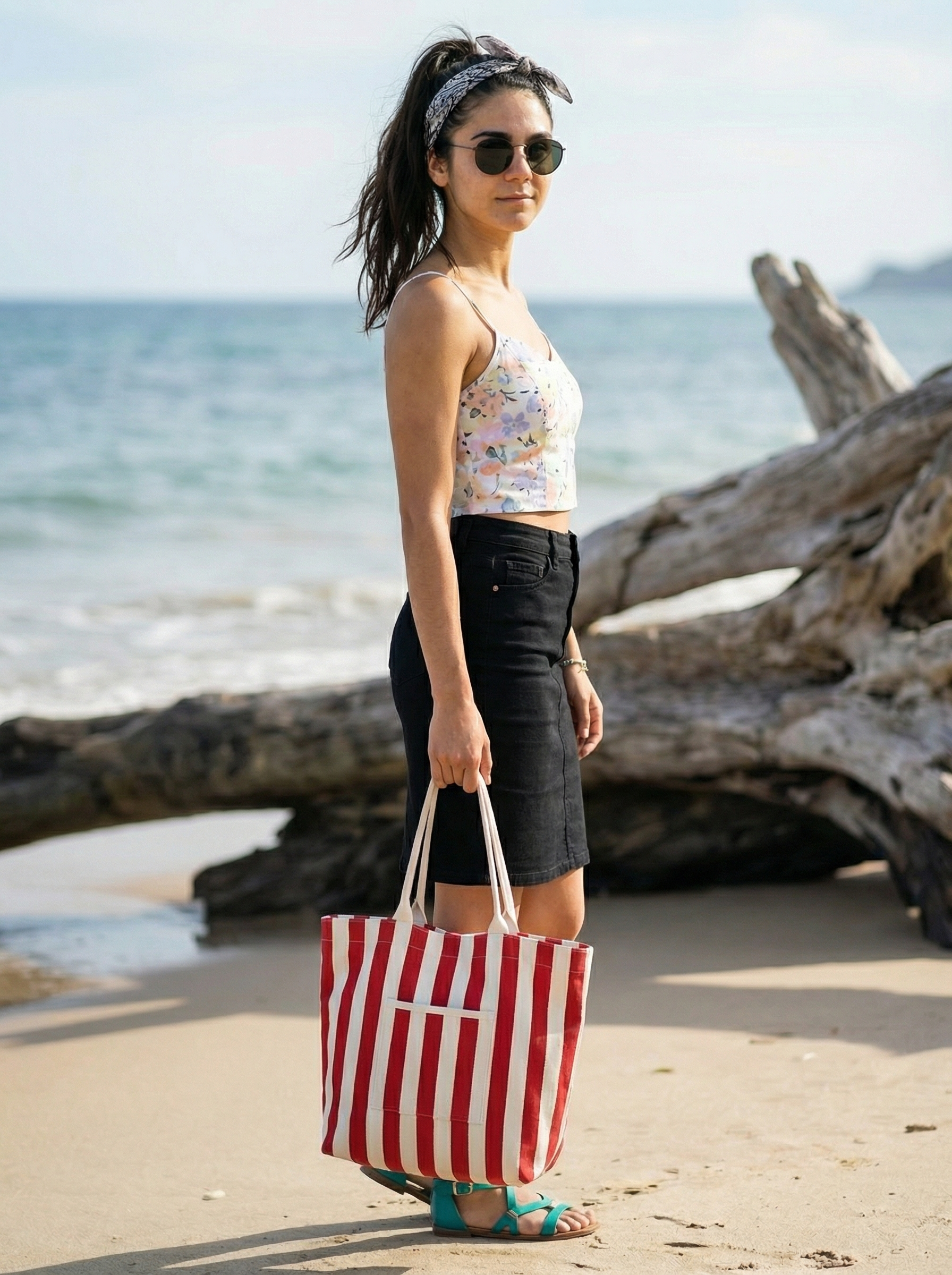 Women’s Black Denim Regular Fit Skirt