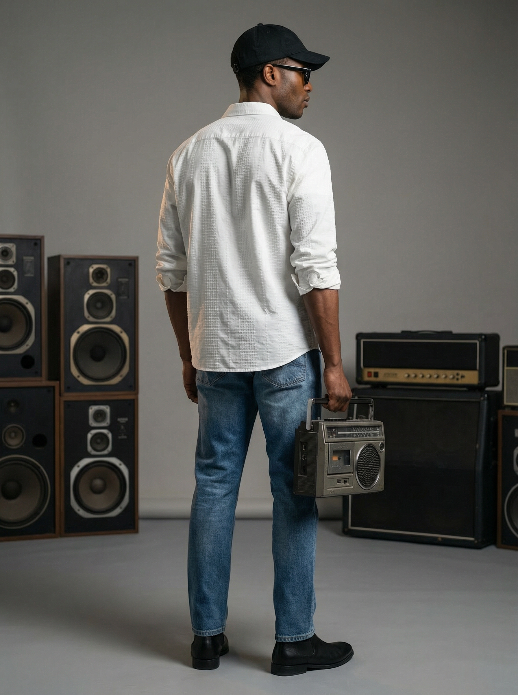 White Velvet Cotton Lycra Fazyo Regular Fit Mandarin Collar Full Sleeve Shirt