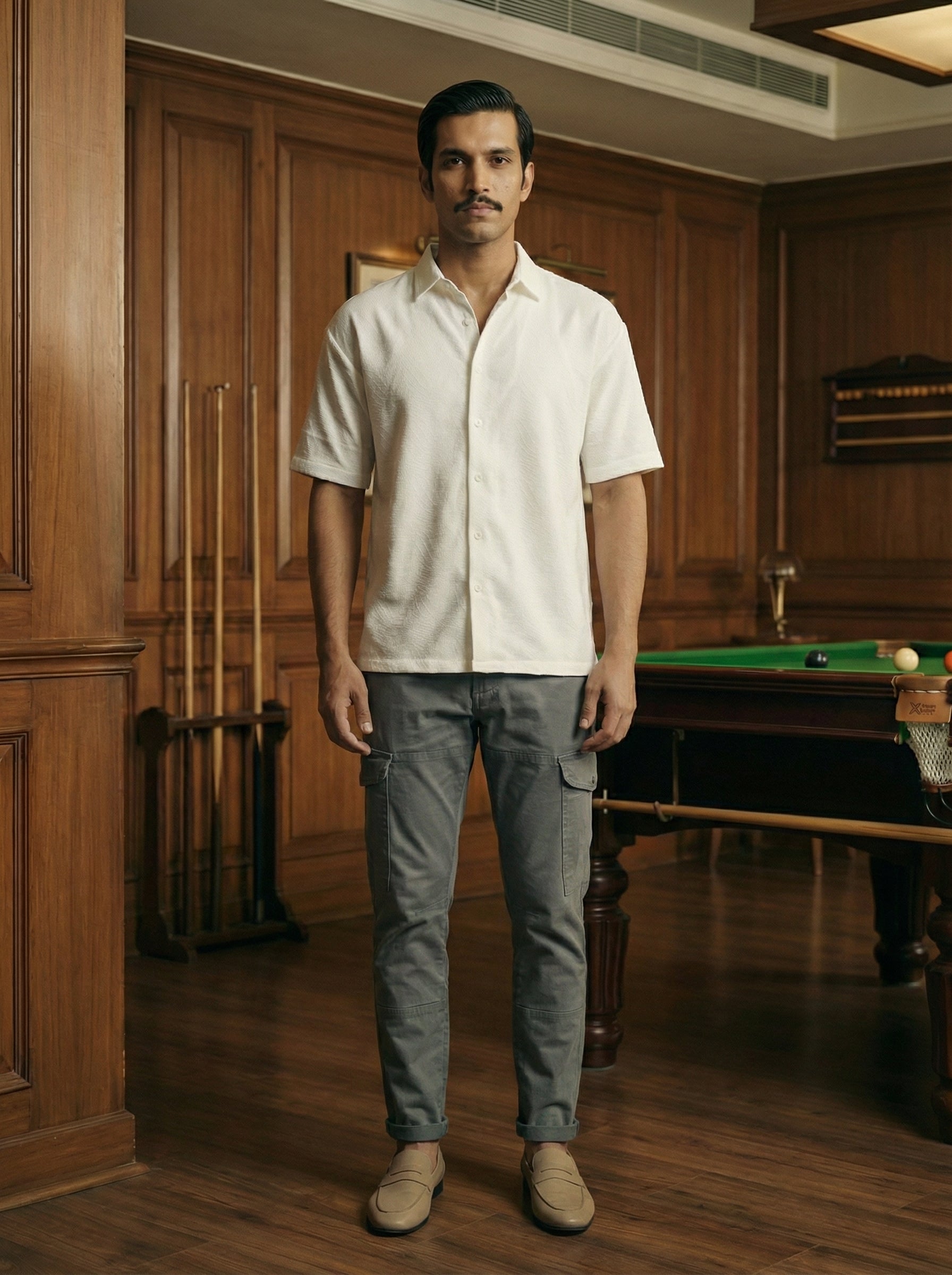Men’s White Casual Drop Shoulder Shirt