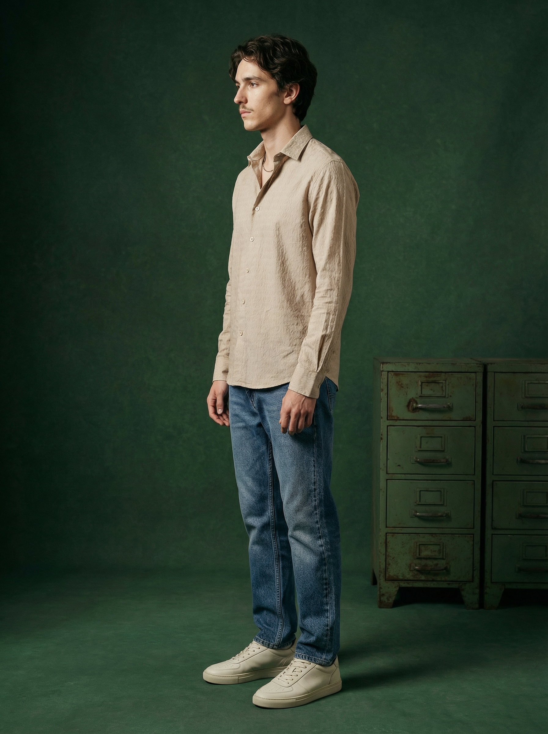 Beige Imported Panna Marker Regular Fit Full Sleeve Shirt