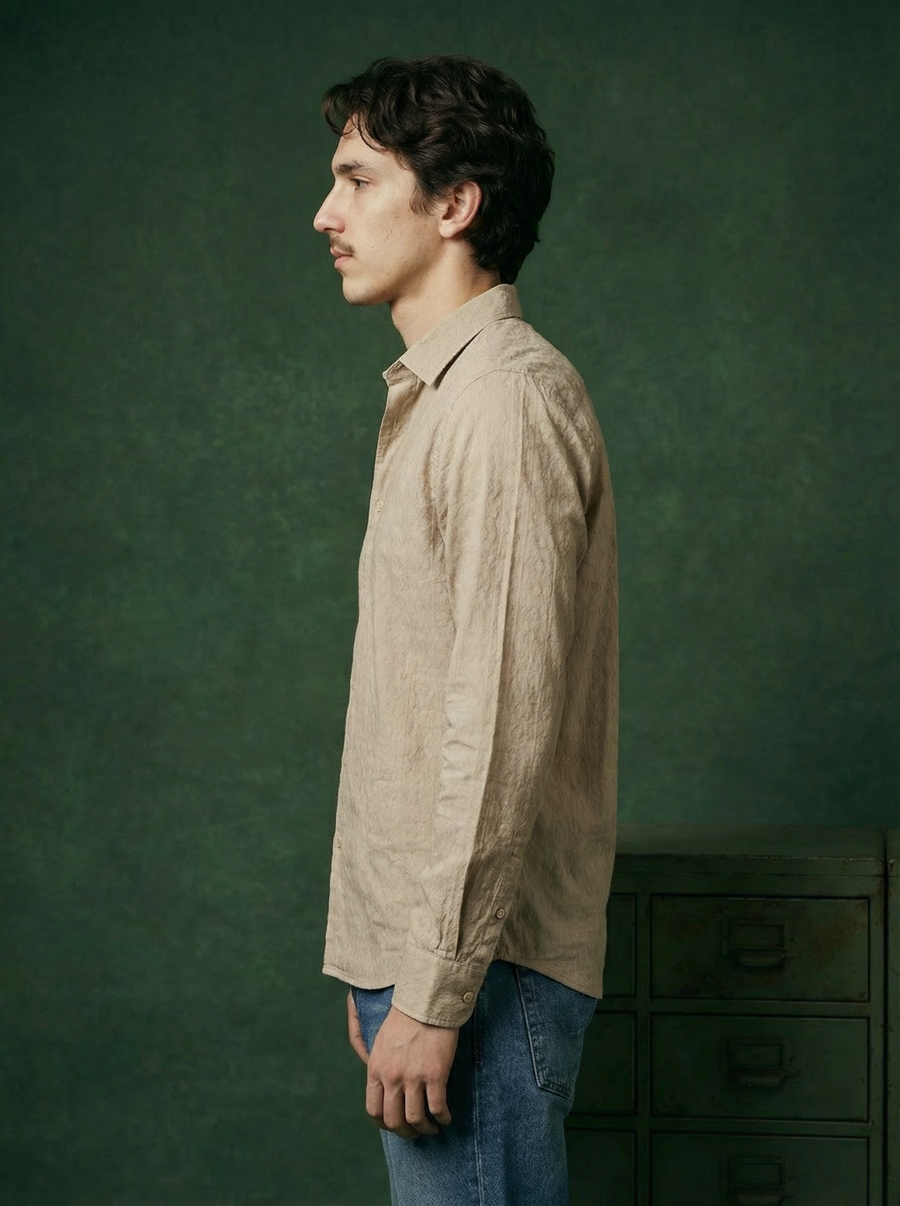 Beige Imported Panna Marker Regular Fit Full Sleeve Shirt