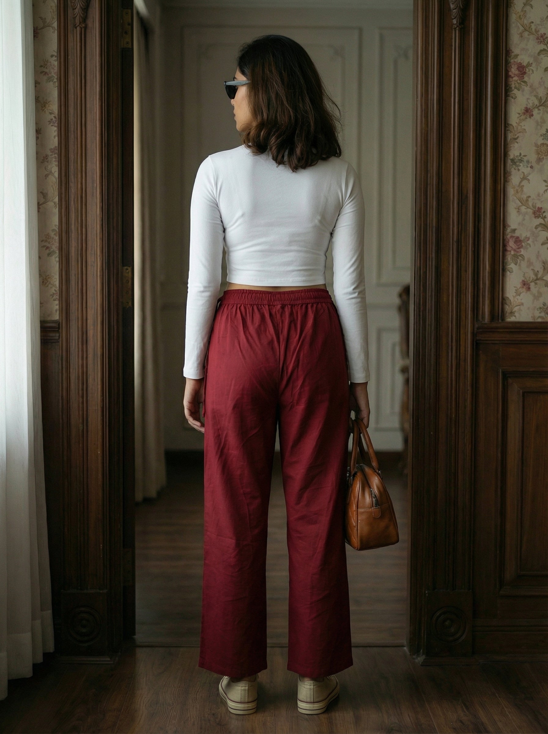 Women’s Maroon Palazzo Bottom– Regular Fit