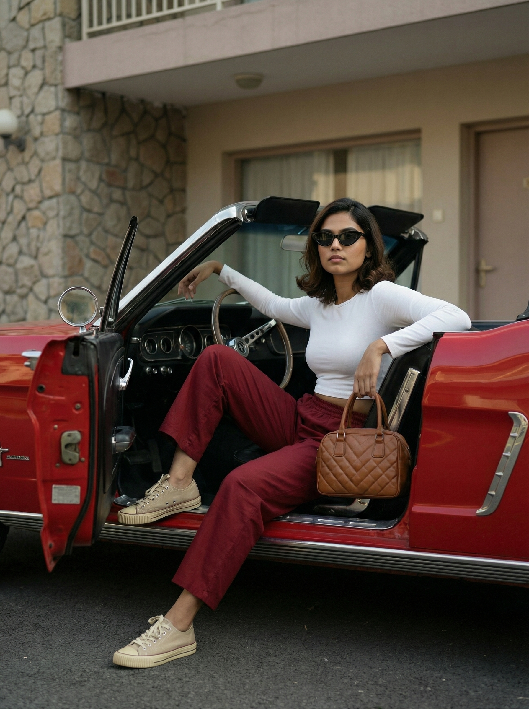 Women’s Maroon Palazzo Bottom– Regular Fit