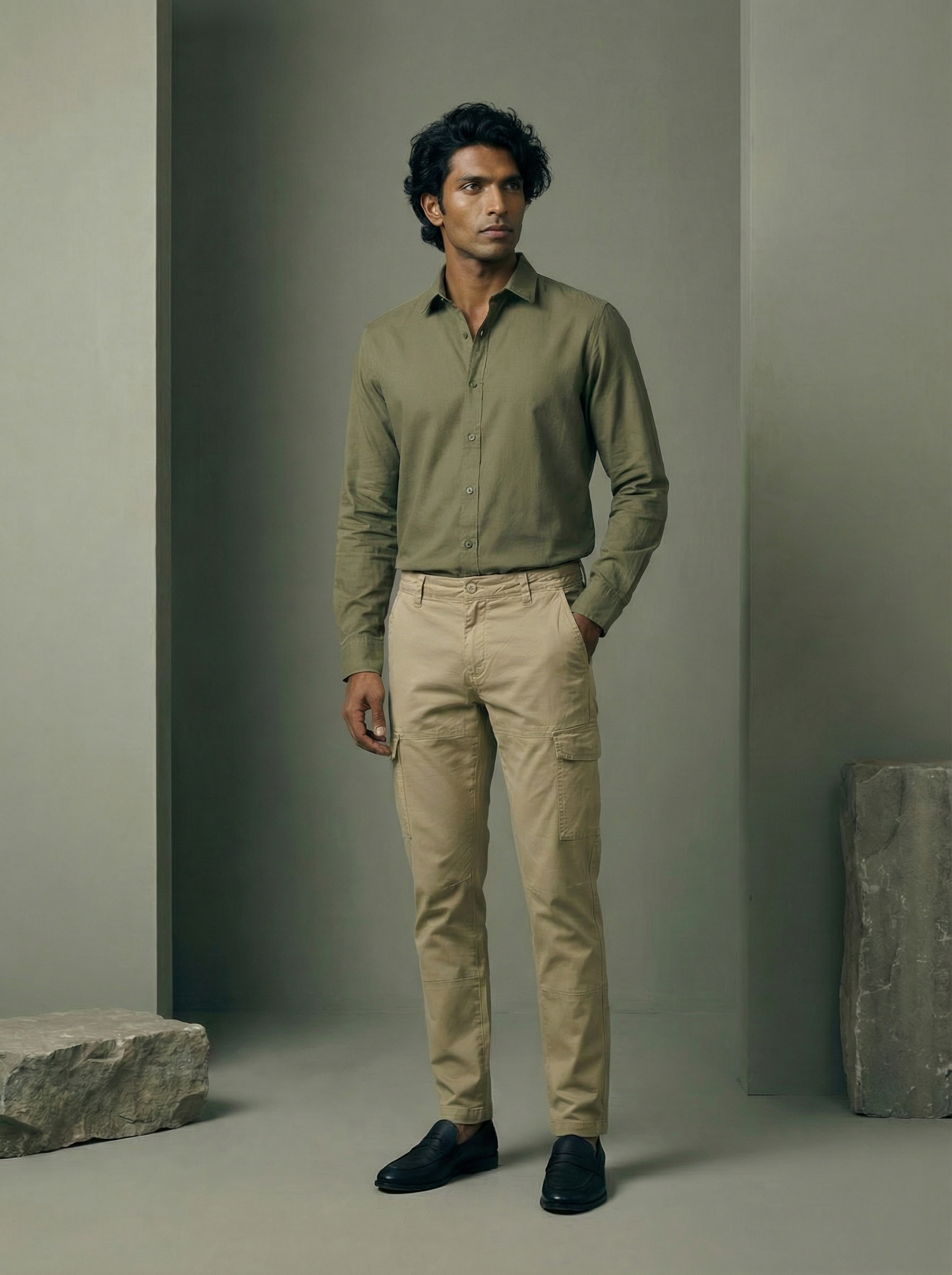 Men’s Pista Linen Plain Cargo