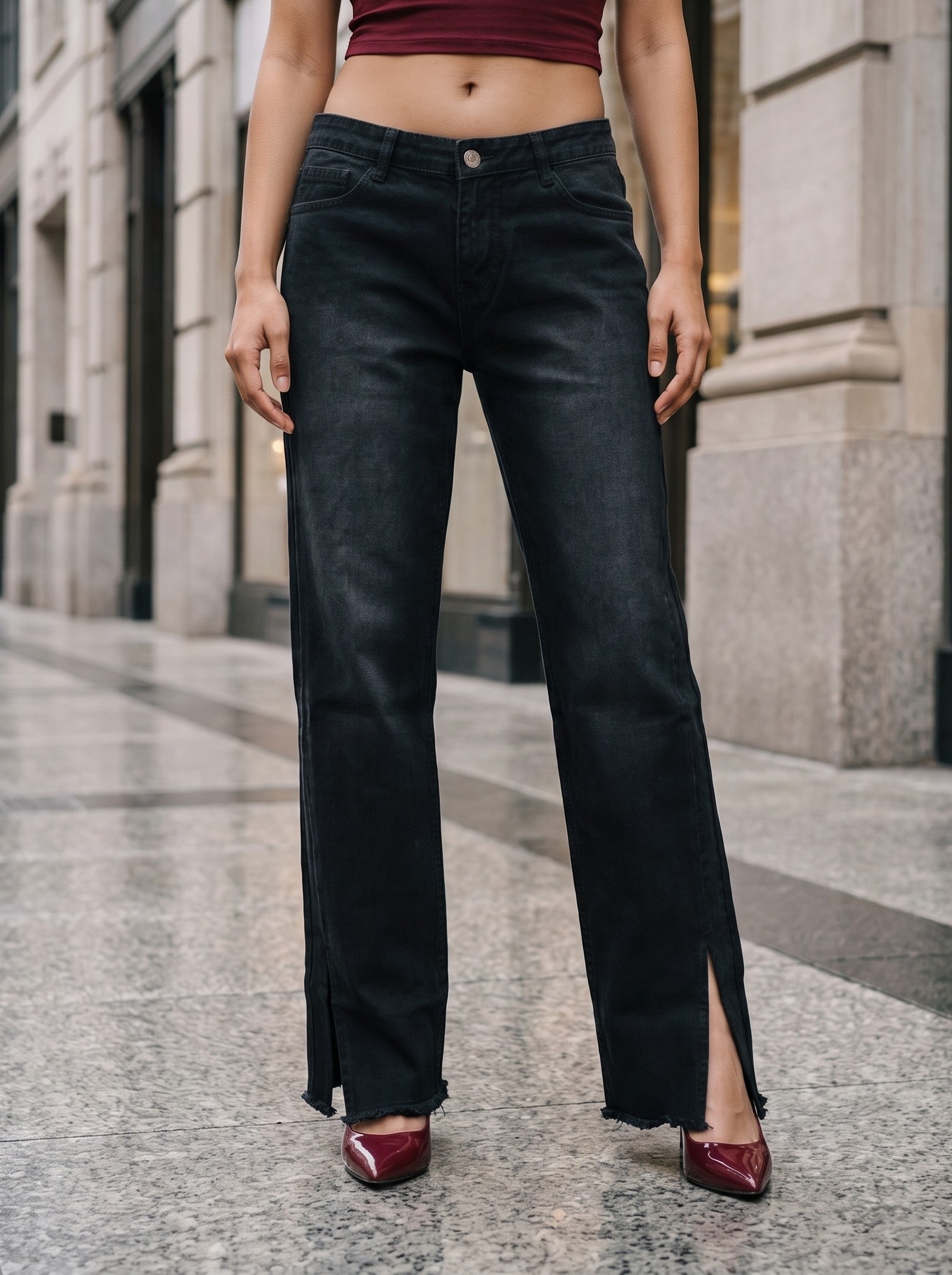 Women's Denim Anthracit  Straight Fit  Jeans