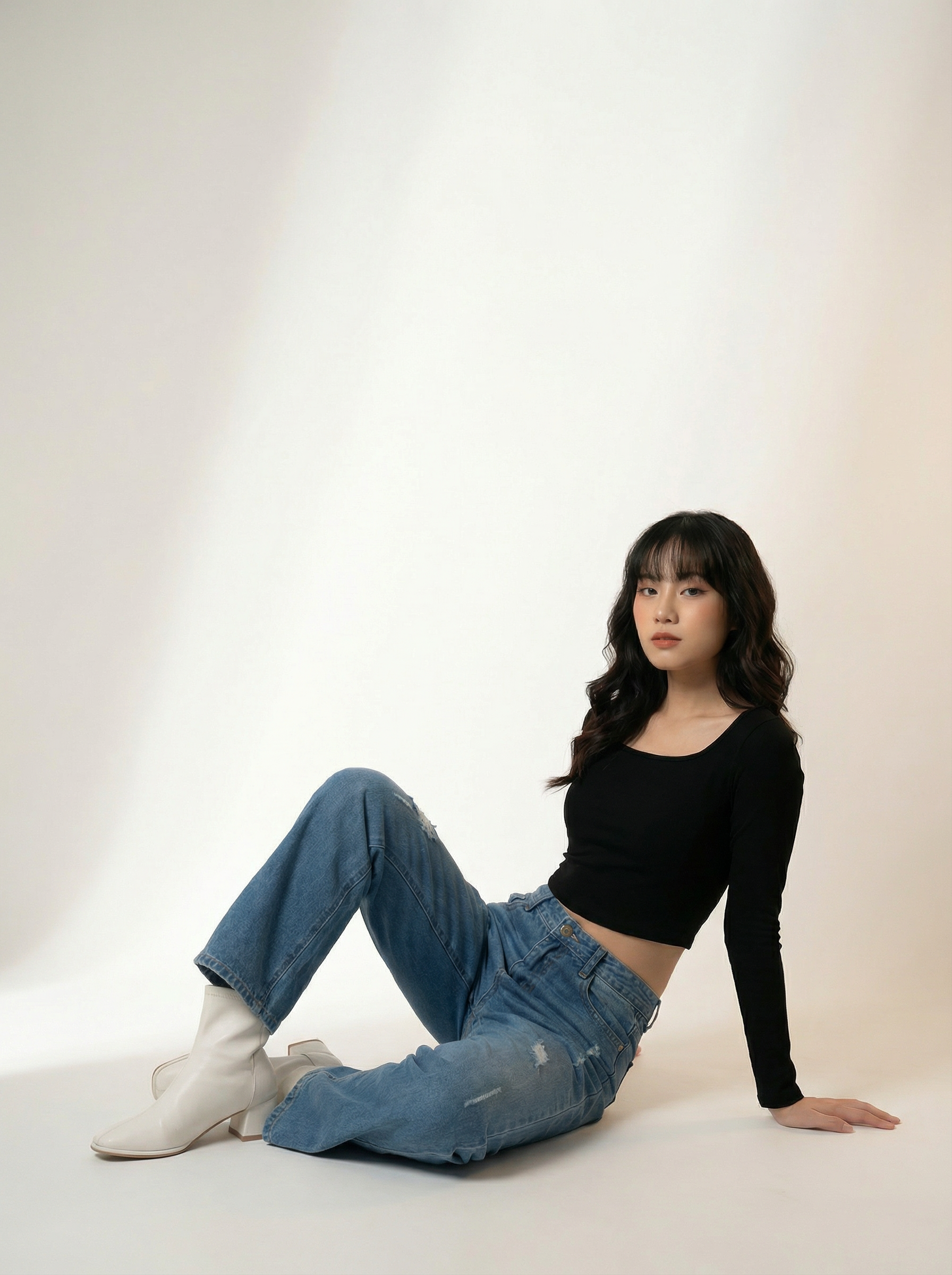 Black Slim Fit Square Neck Women’s Crop Top