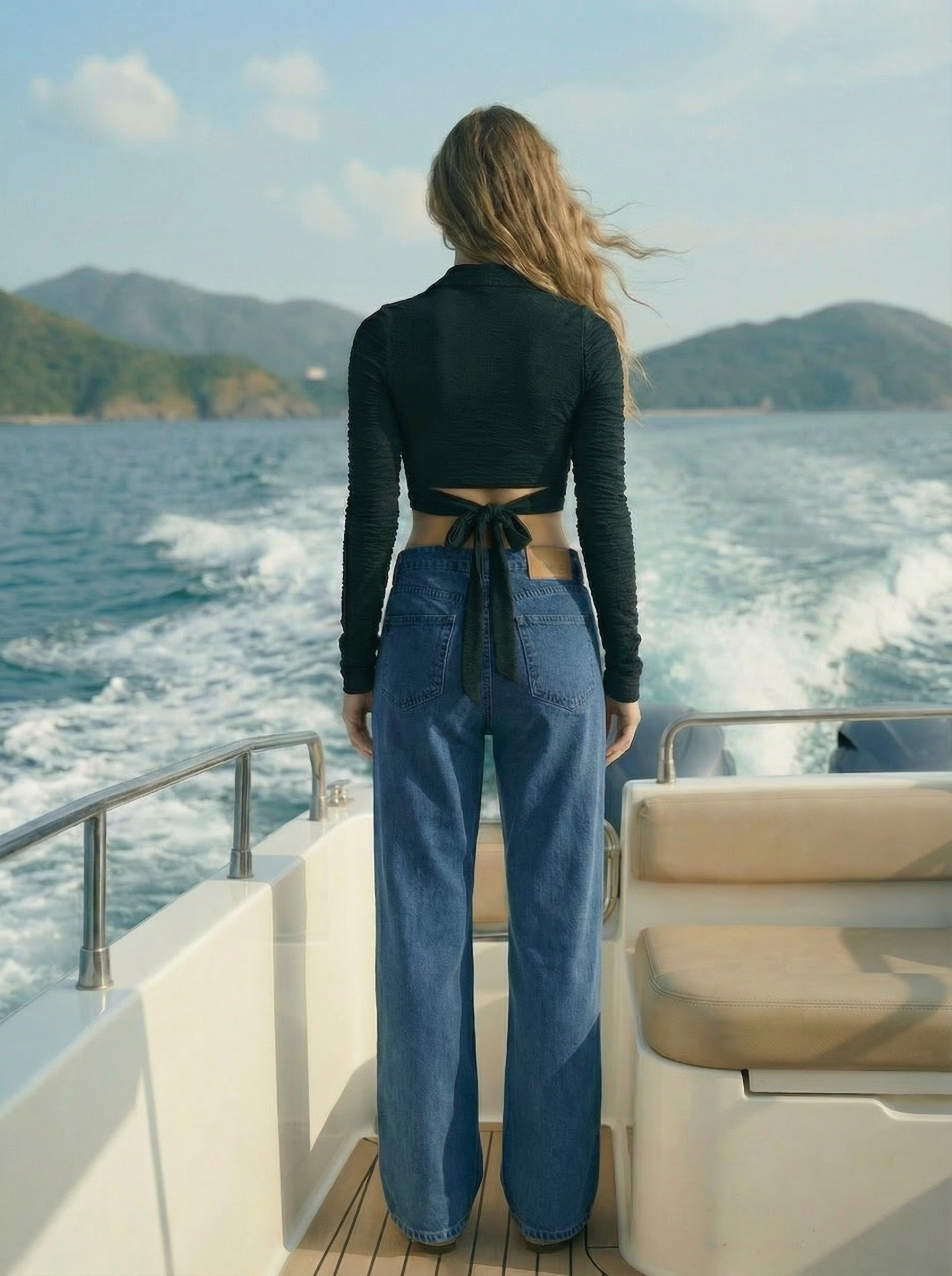 Bottle Green Mulberry Body-Fit Overlap Crop Top