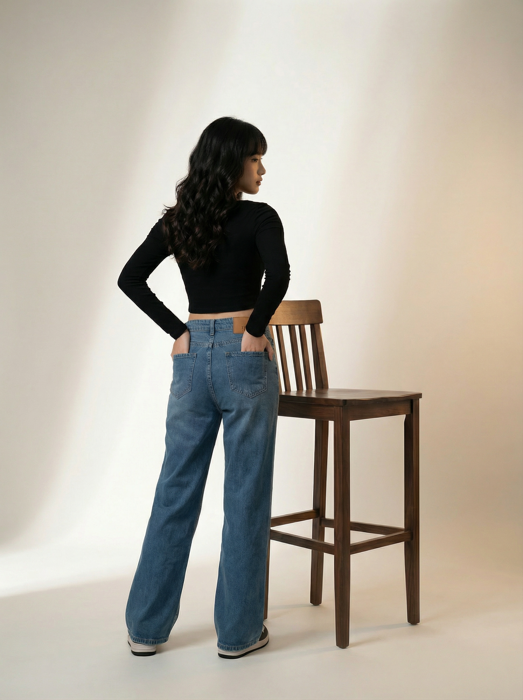 Black Slim Fit Square Neck Women’s Crop Top