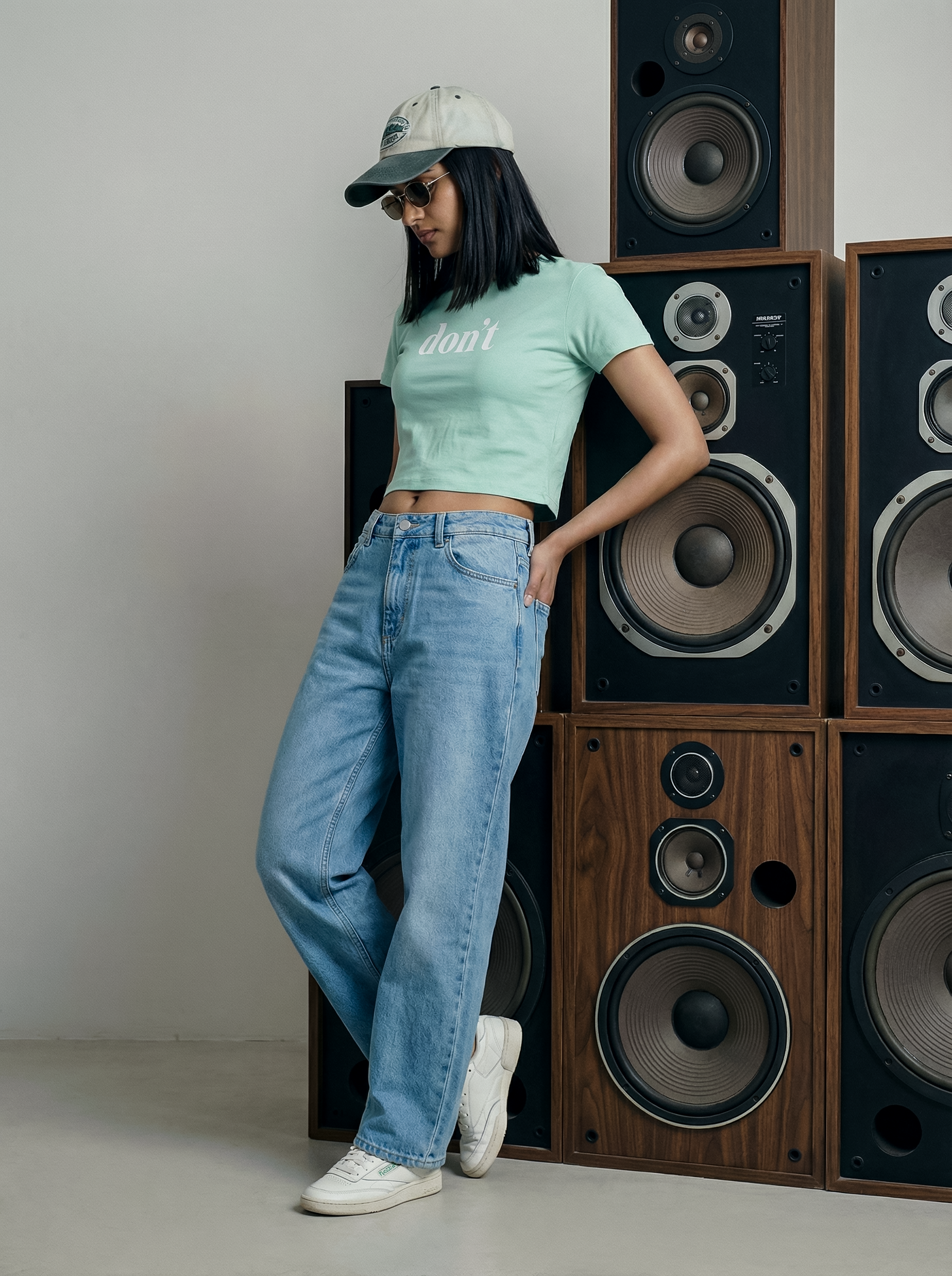 Women’s Mint Chest Printed Crop Top