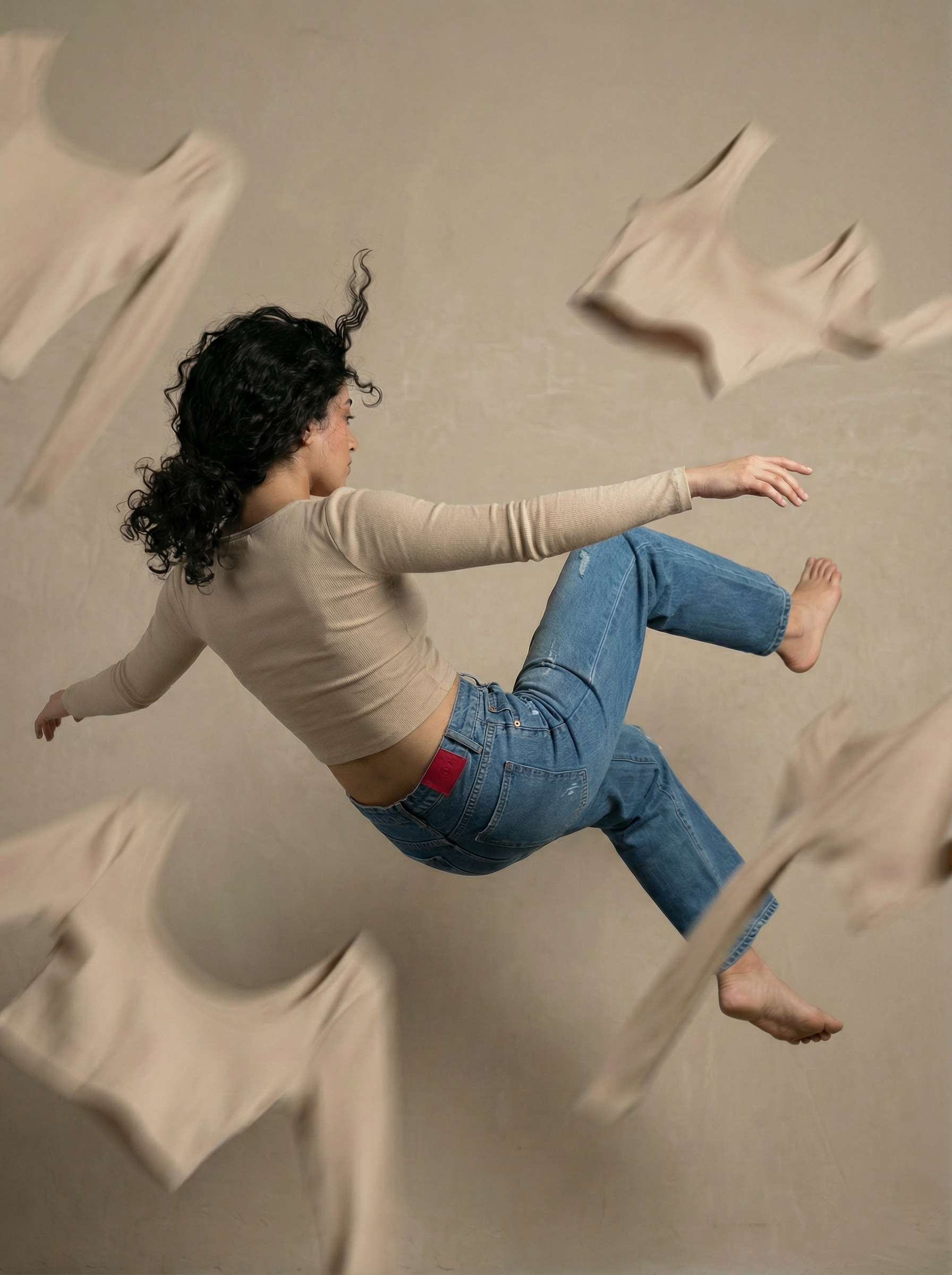 Beige Slim Fit Square Neck Women’s Crop Top