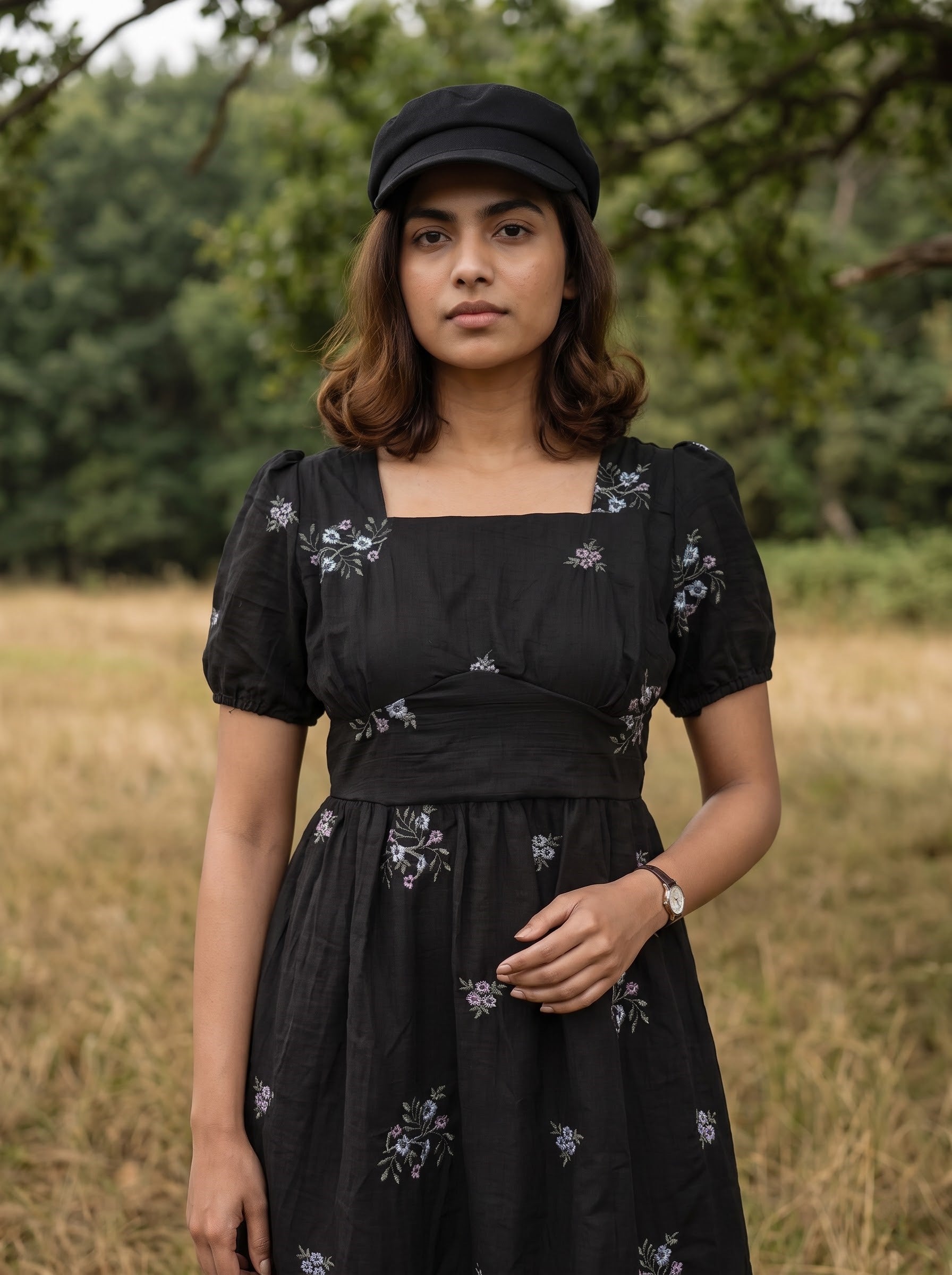 Women's Synrthetic Black Regular Fit Dresses