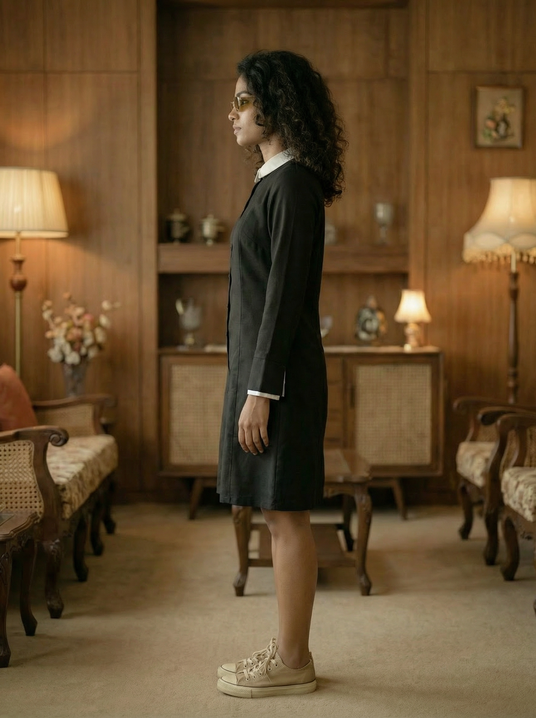 Women’s Black Polyester Straight Fit Dresses