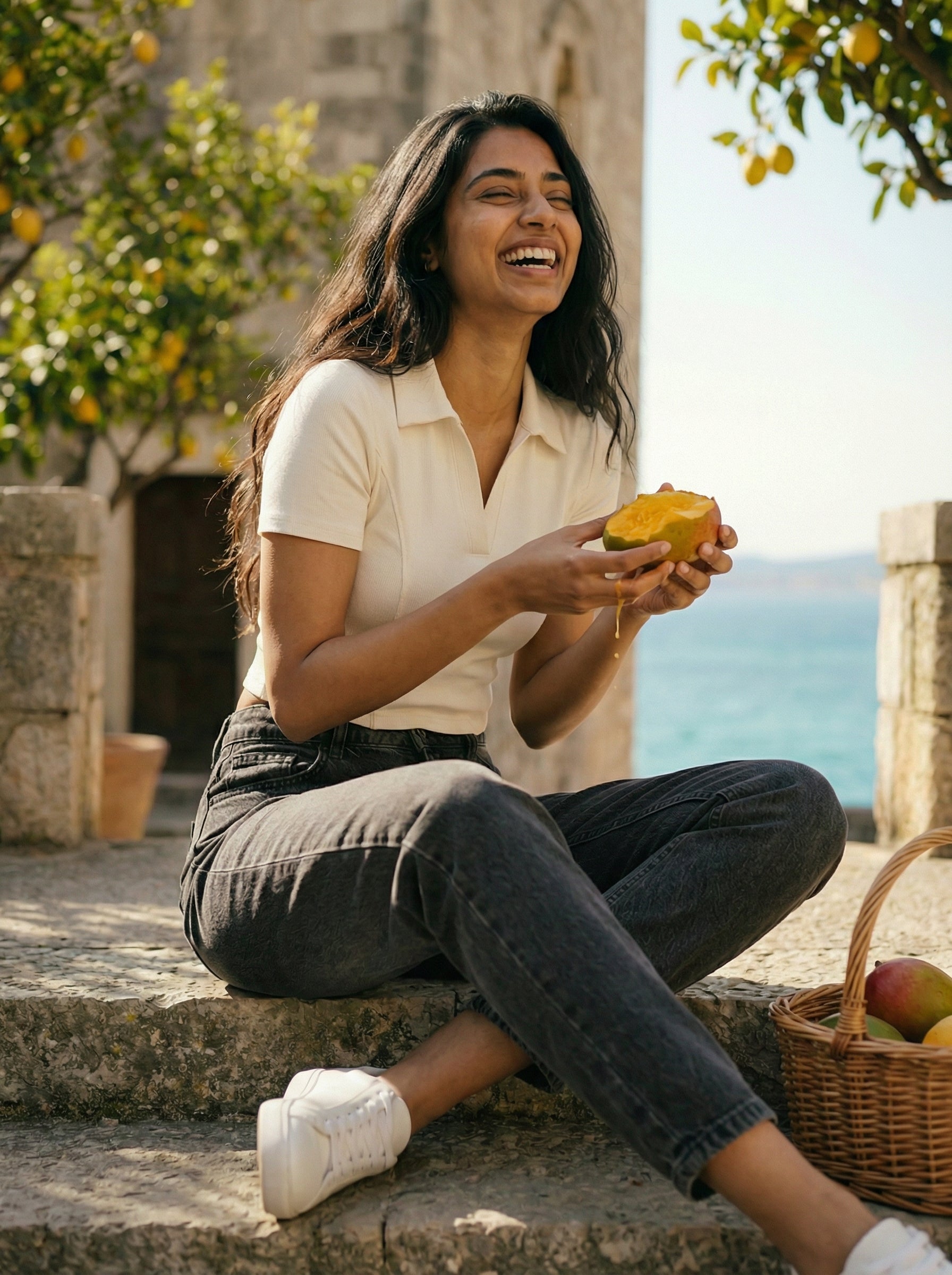 Women’s Carbon Black Mom Fit PP Spray Denim Jeans