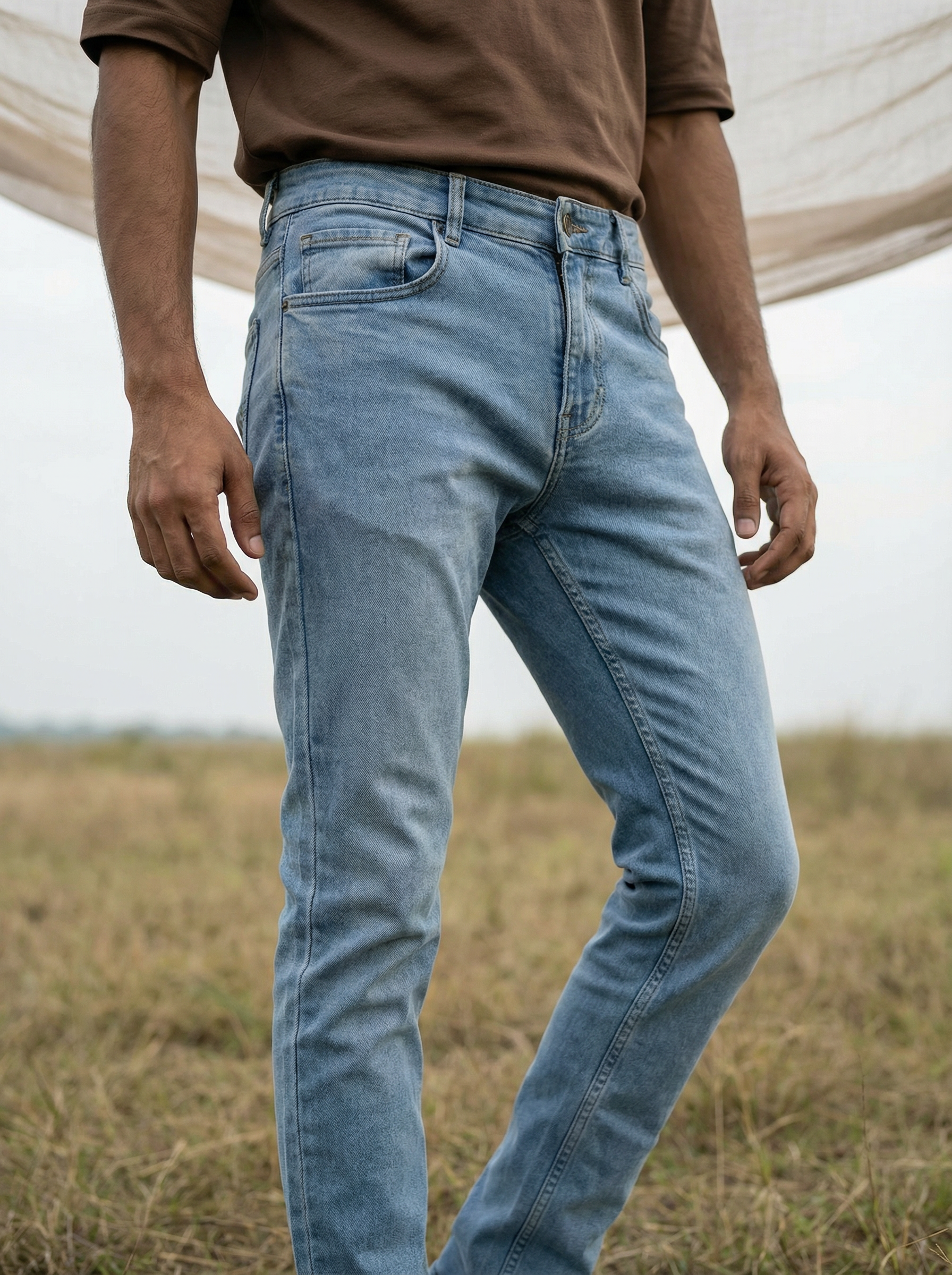 The Slim Jeans | Light Bue Cotton Poly Elastane