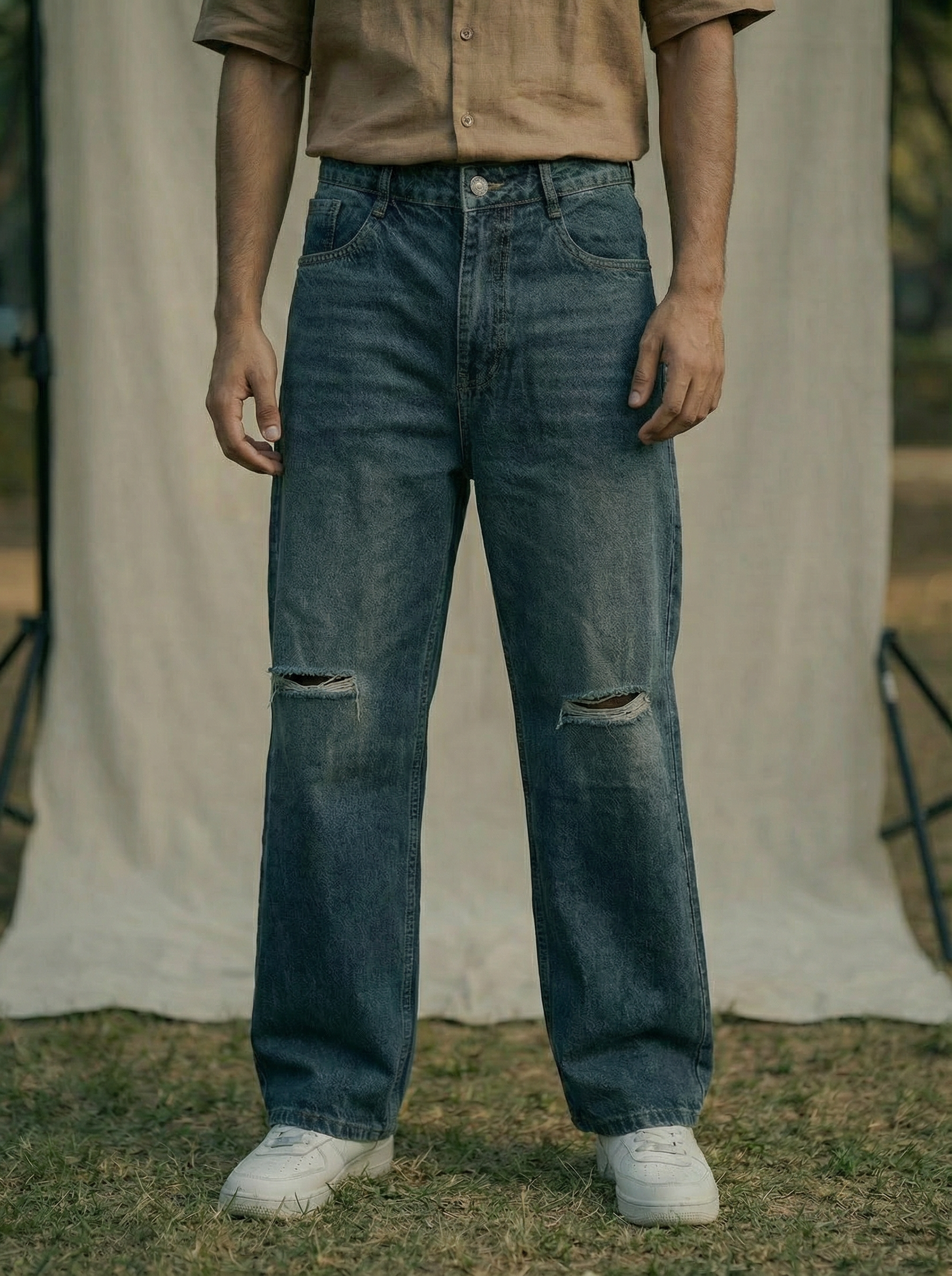 Baggy Fit Denim Jeans — Dx Blue Wash