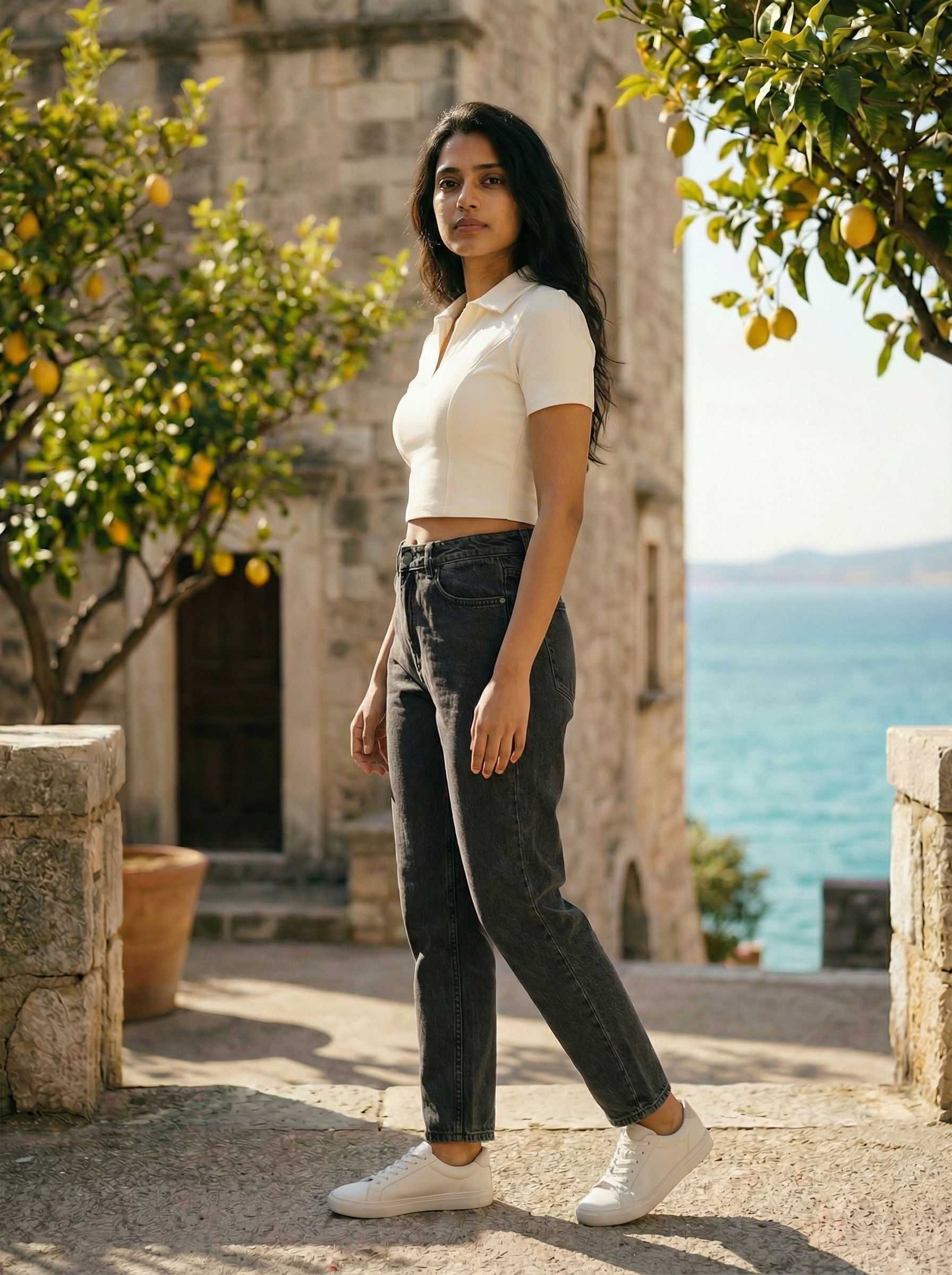 Women’s Carbon Black Mom Fit PP Spray Denim Jeans