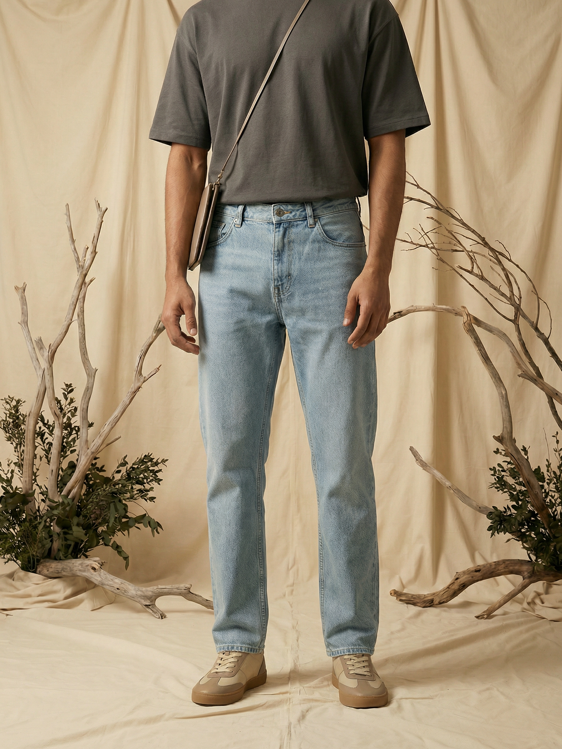Men’s Baggy Fit Jeans Tinted Indigo Denim