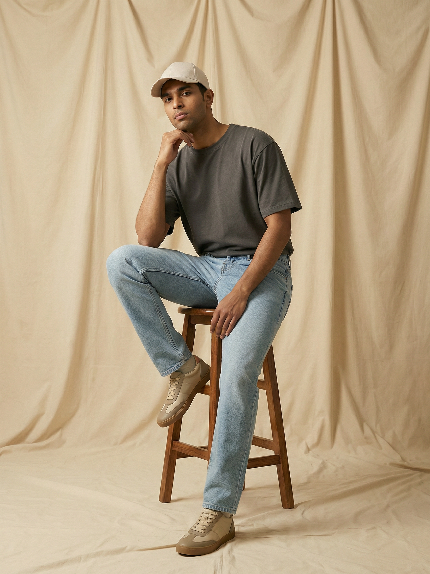 Men’s Baggy Fit Jeans Tinted Indigo Denim