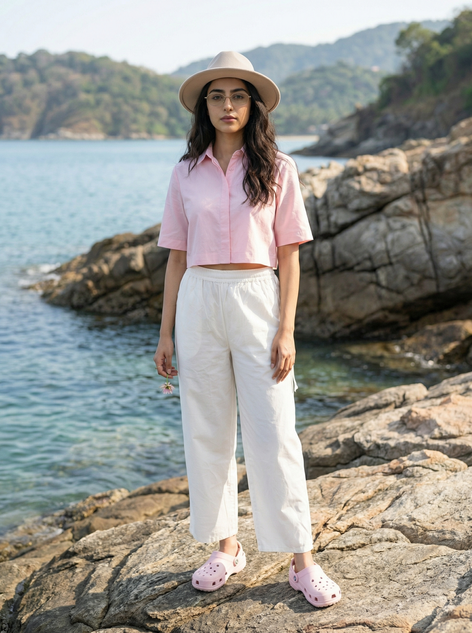 Women’s White Palazzo Pants – Regular Fit