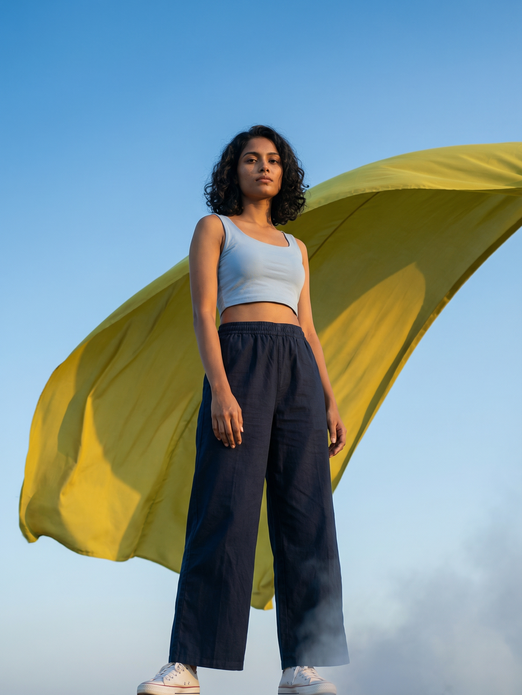 Women’s Navy Palazzo Pants – Regular Fit Bottom