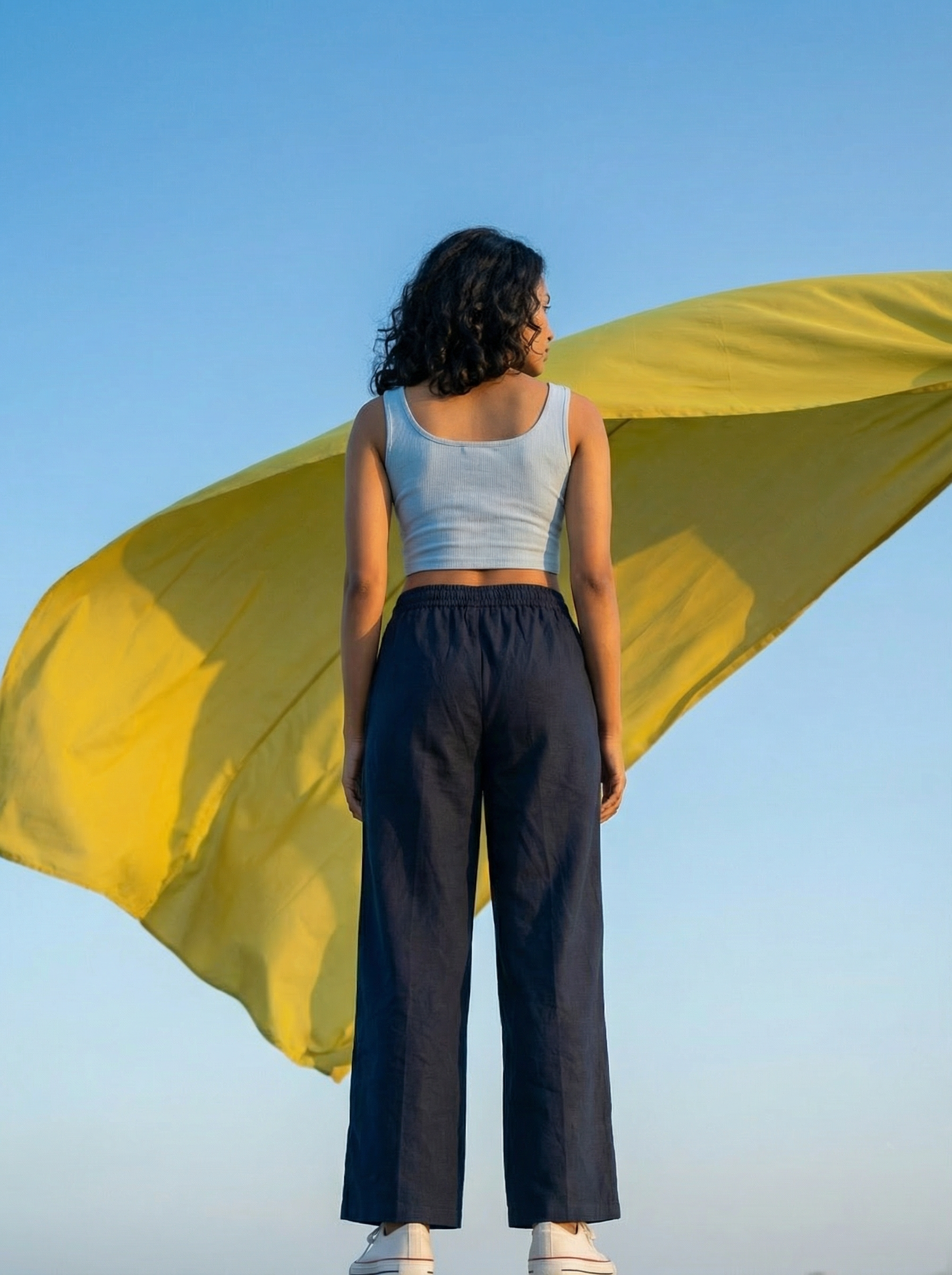 Women’s Navy Palazzo Pants – Regular Fit Bottom