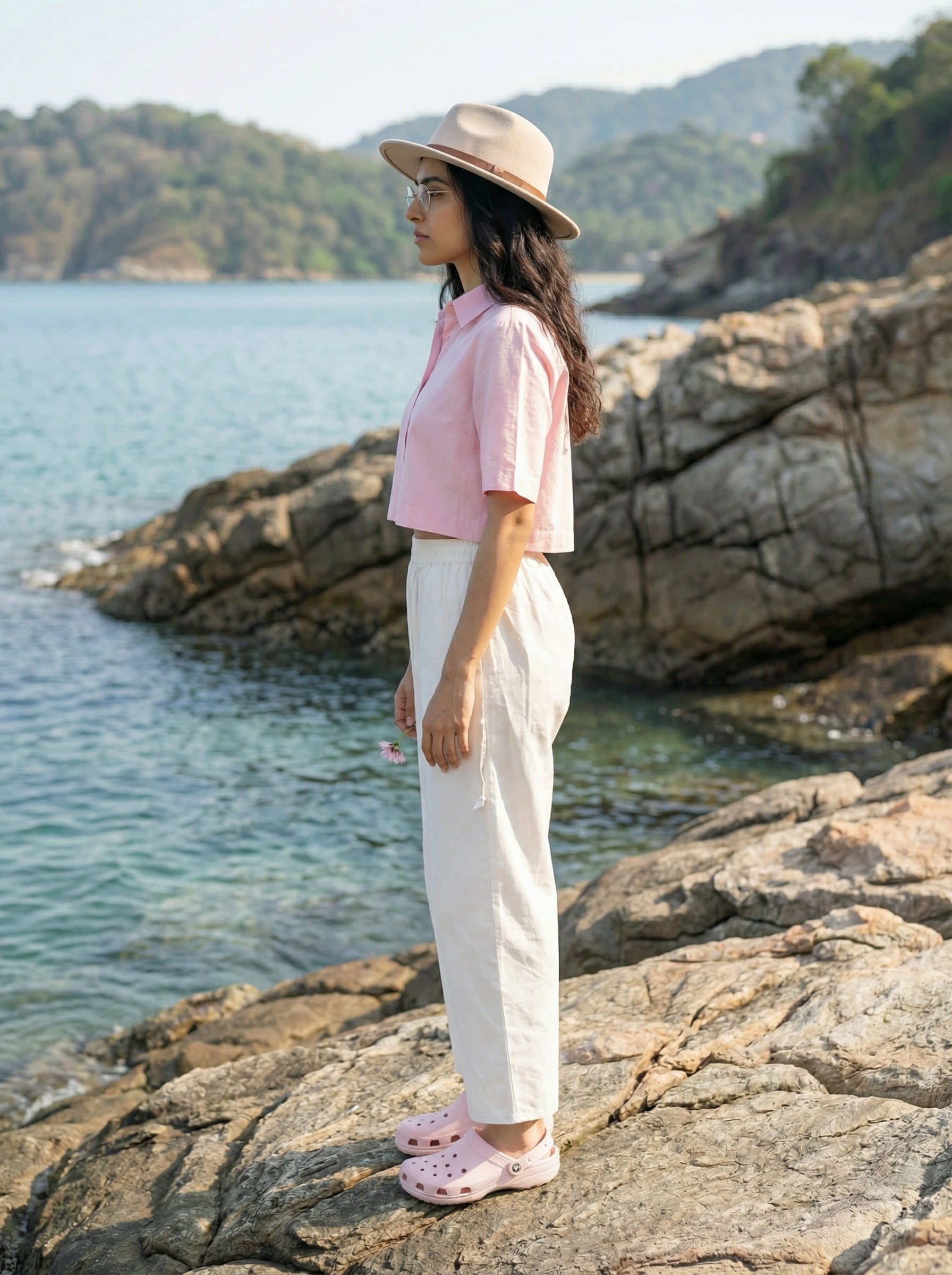 Women’s White Palazzo Pants – Regular Fit