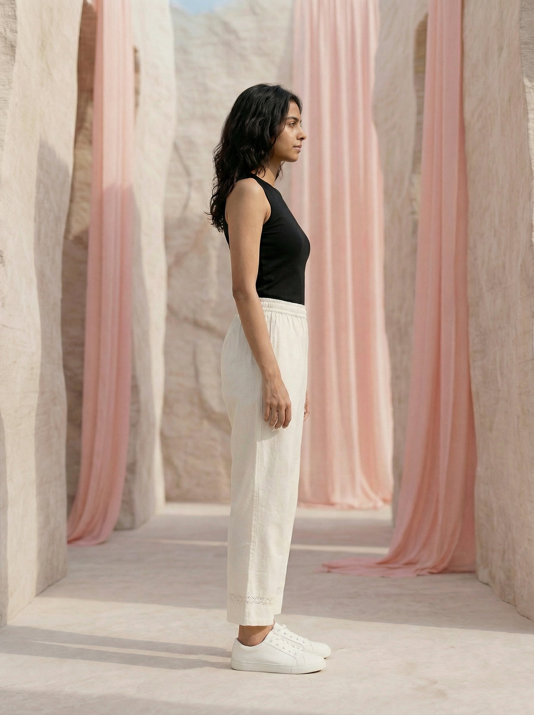 Women’s Off-White Parallel Fit Sheeting Bottom