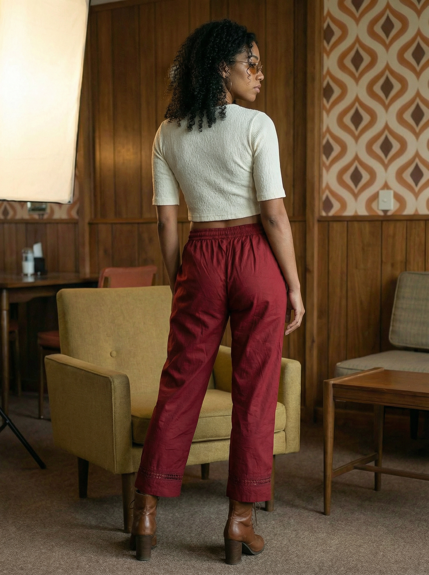 Women’s Maroon Parallel Fit Sheeting Bottoms