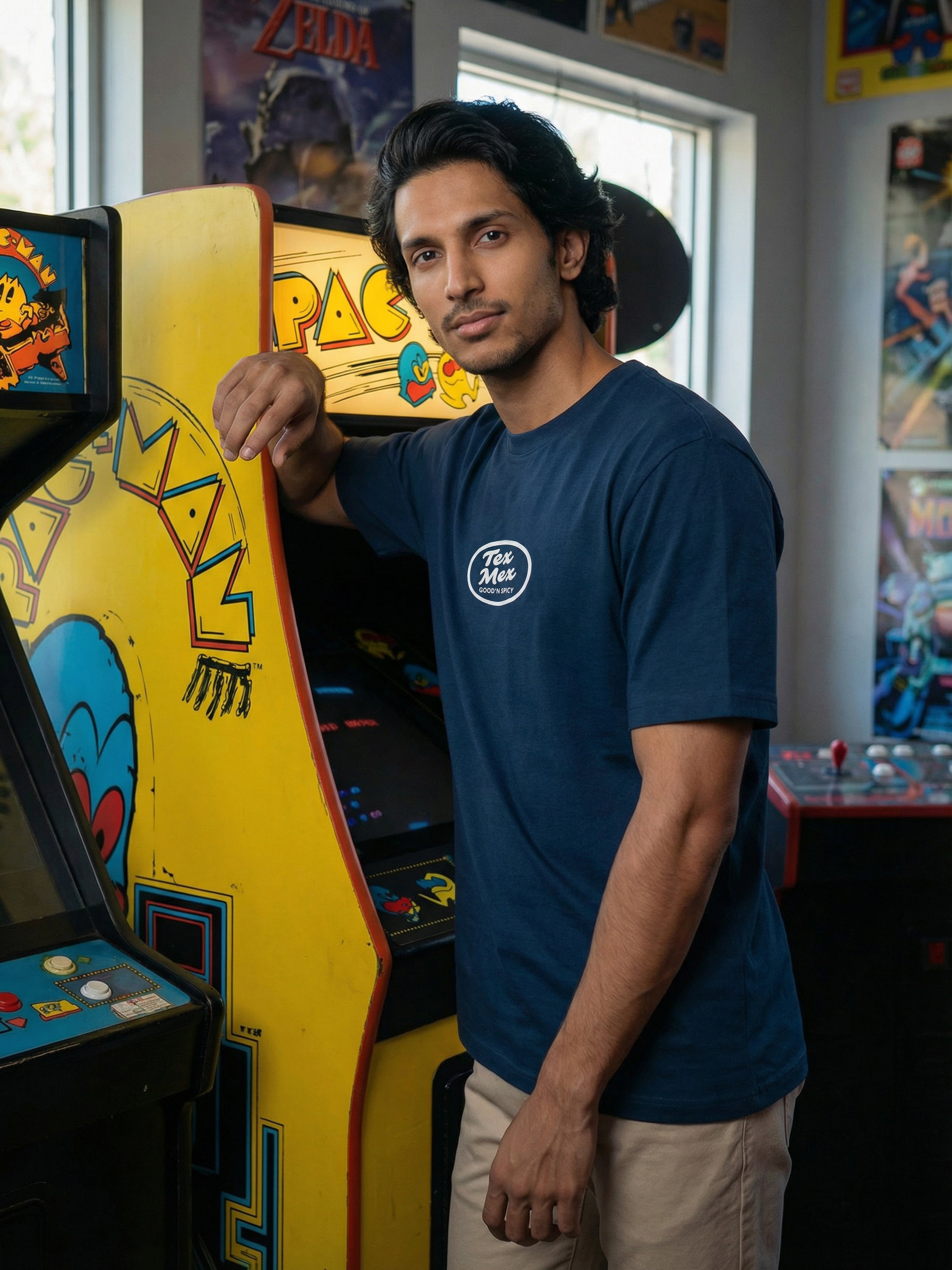 Navy Cotton Jersy  Round Neck Half Sleeve T Shirt For Male