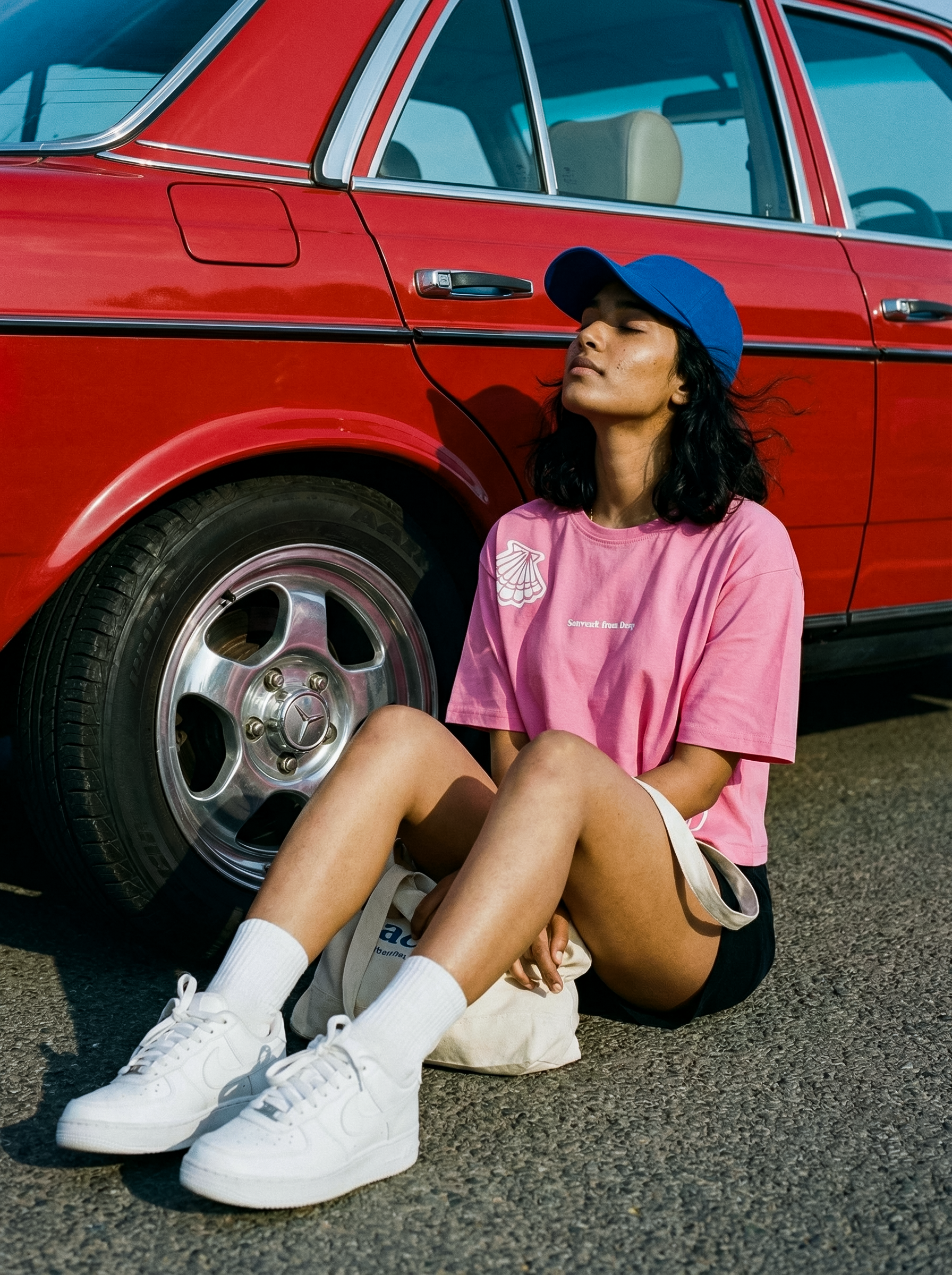 Women’s Dark Pink Oversized Half Sleeve Crop Top