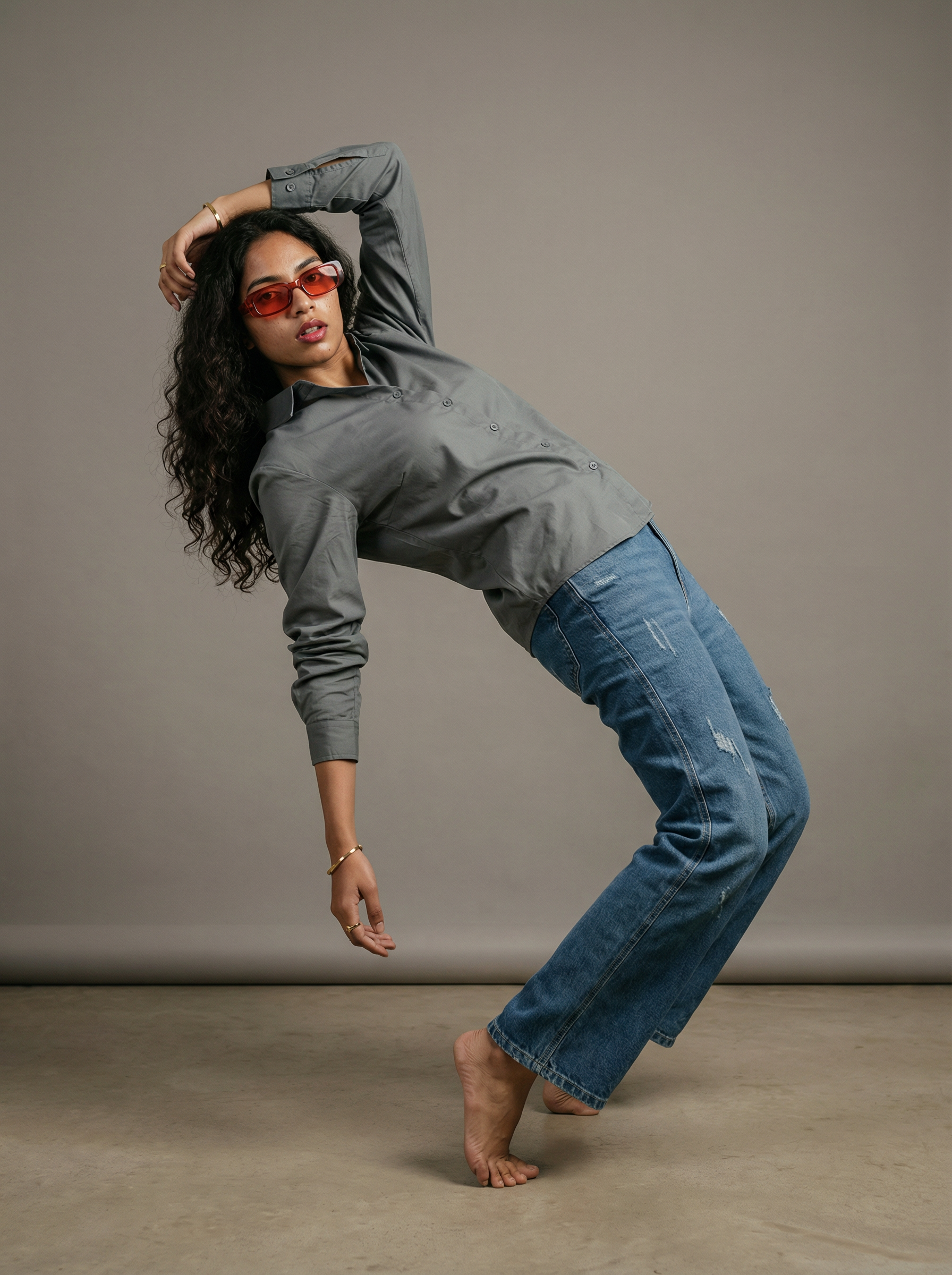 Grey Rolex Cotton Regular Collar Shirt