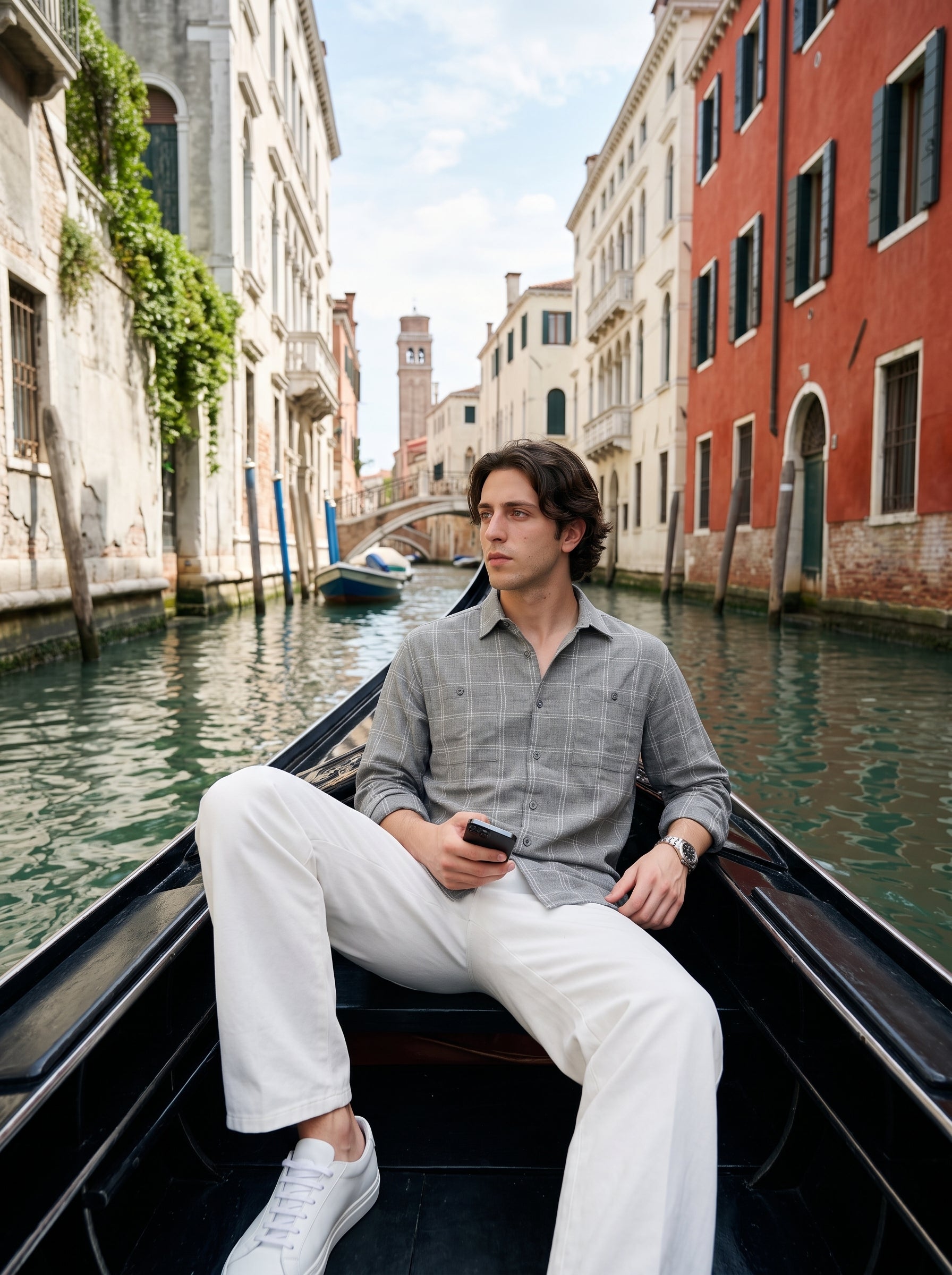 Men's Cotton Space Grey Relaxed Fit Shirt