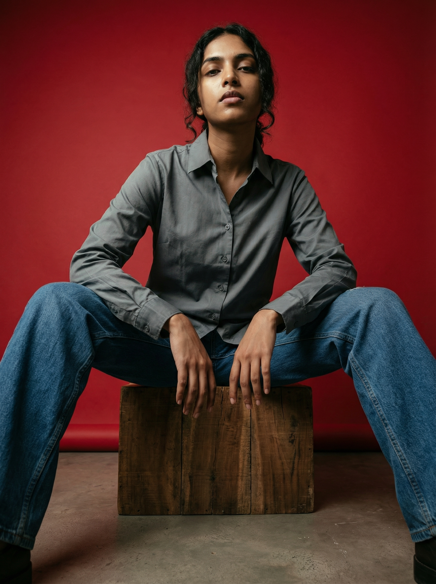 Grey Rolex Cotton Regular Collar Shirt