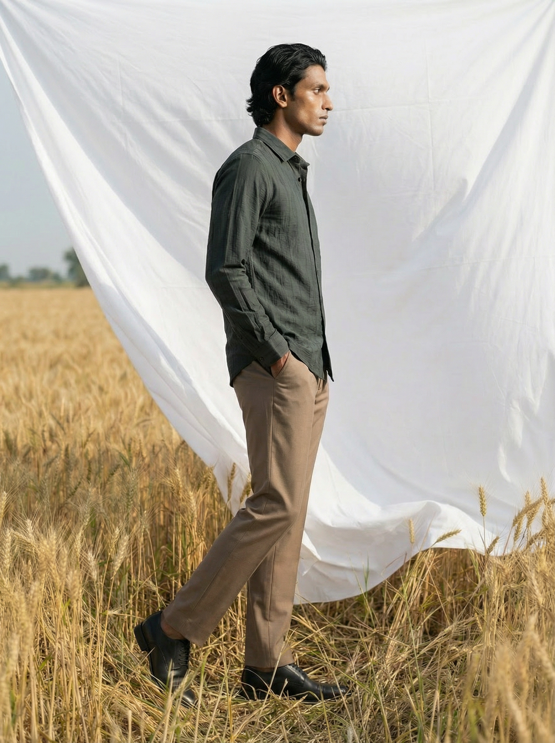 Green Premium Nr Jacquard Shirt Regular Fit