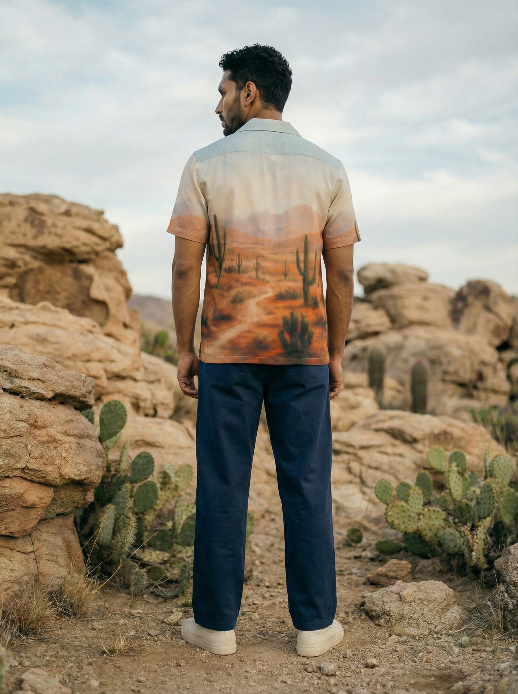 Men's Off-White Travel Print Shirt