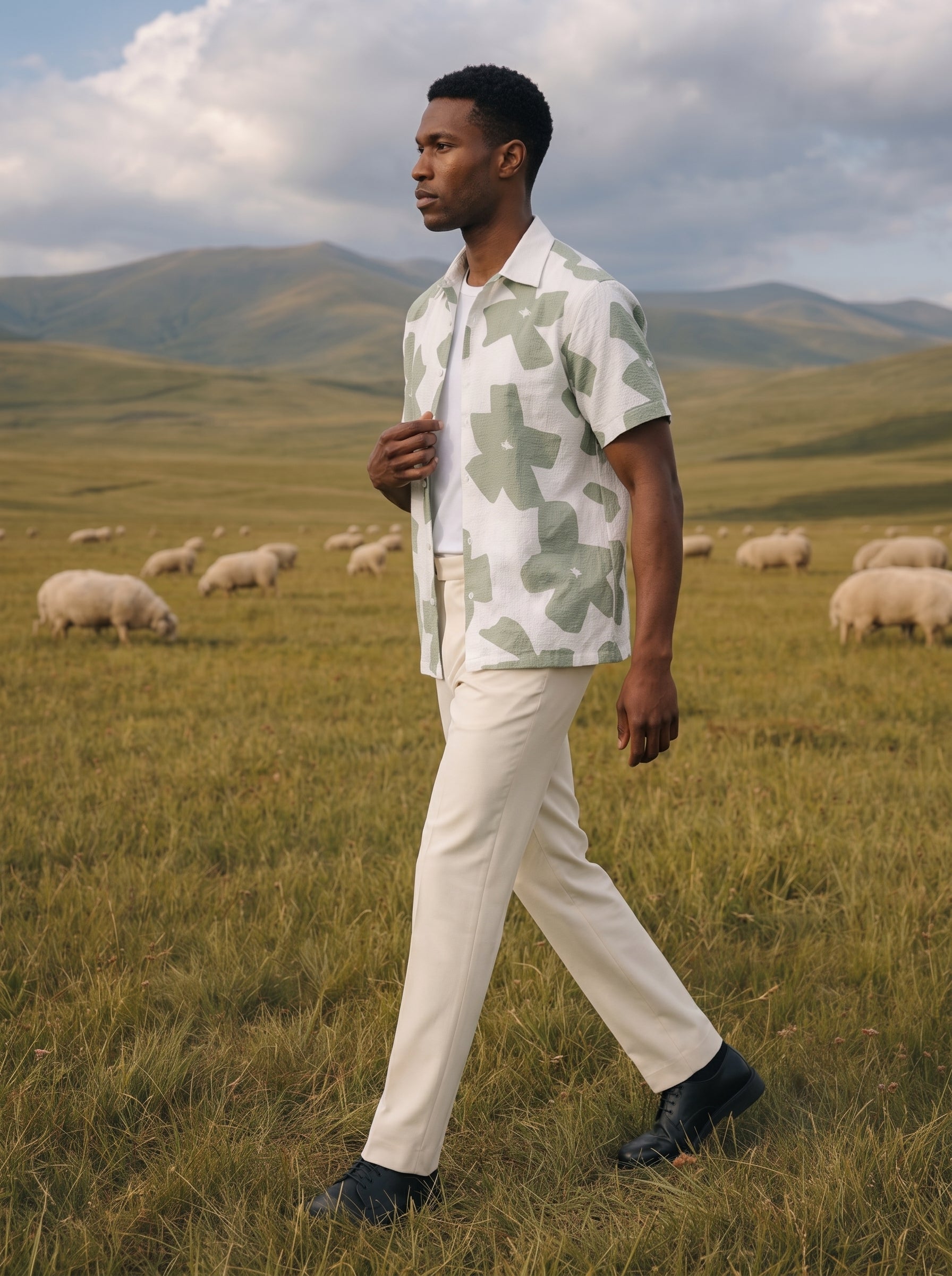Men's Imported Olive Relaxed Fit Shirt