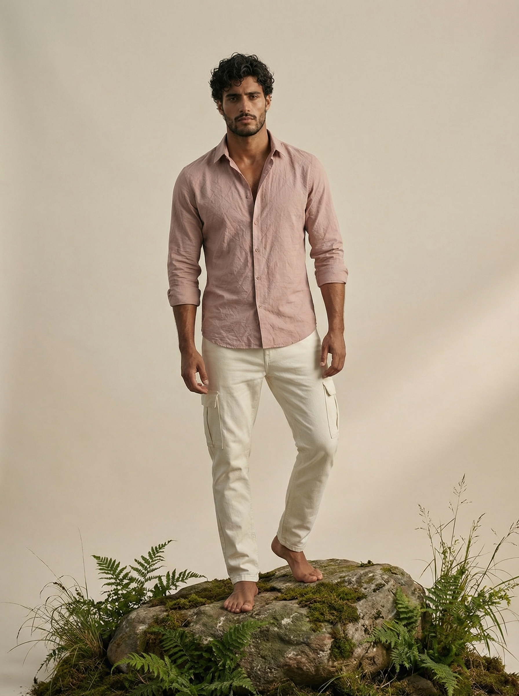 Regular Fit Nr Jacquard Shirt — Pink Wash