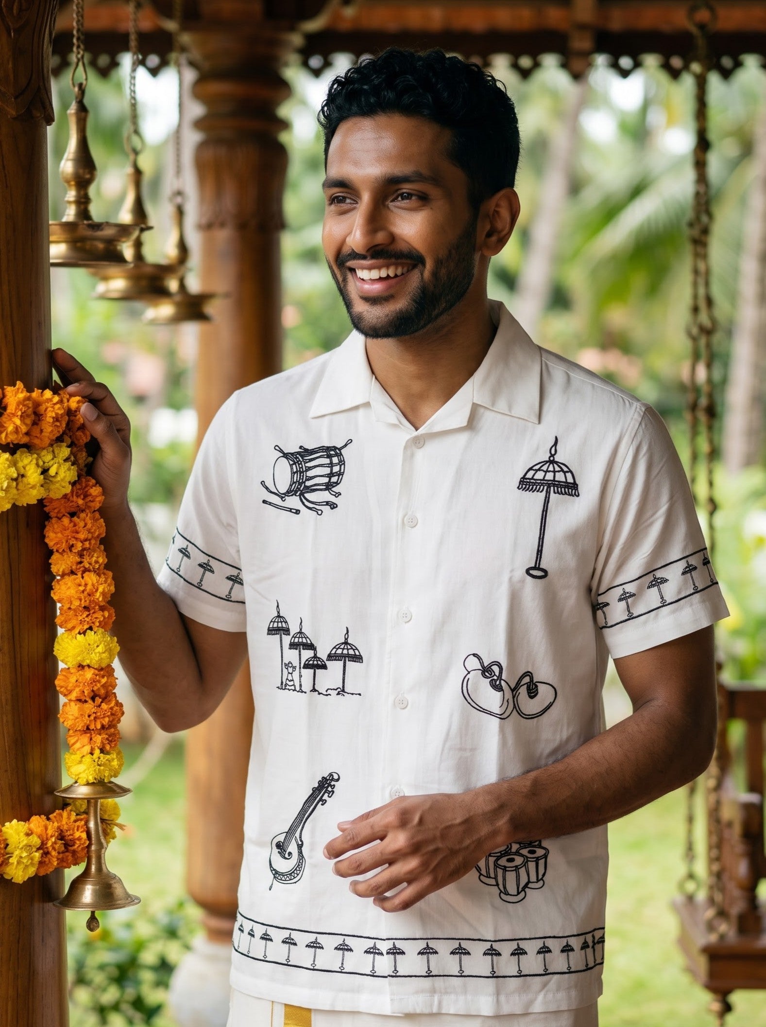 Men's Modal Pearl Regular Fit  Onam Special Shirt