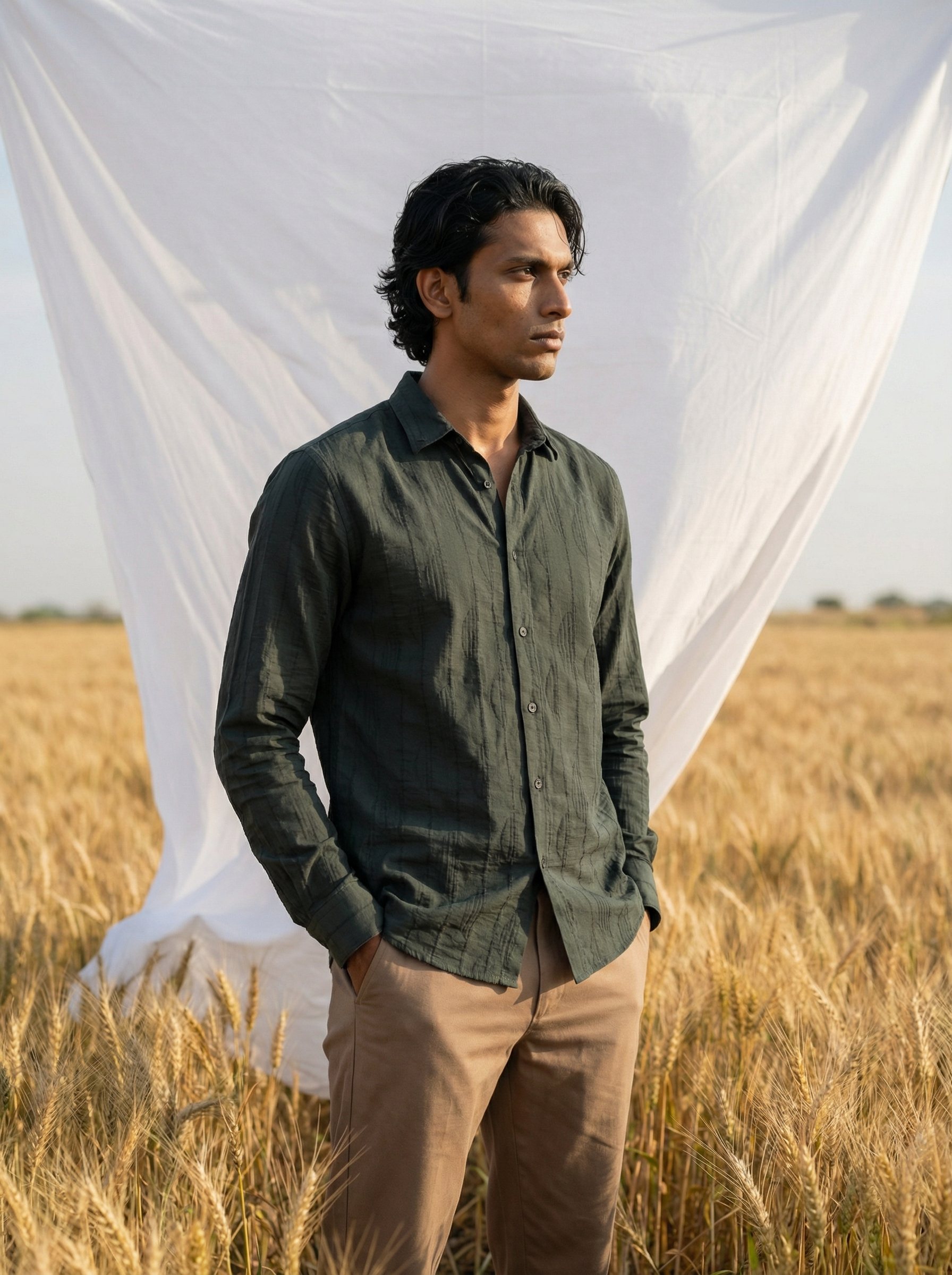 Green Premium Nr Jacquard Shirt Regular Fit