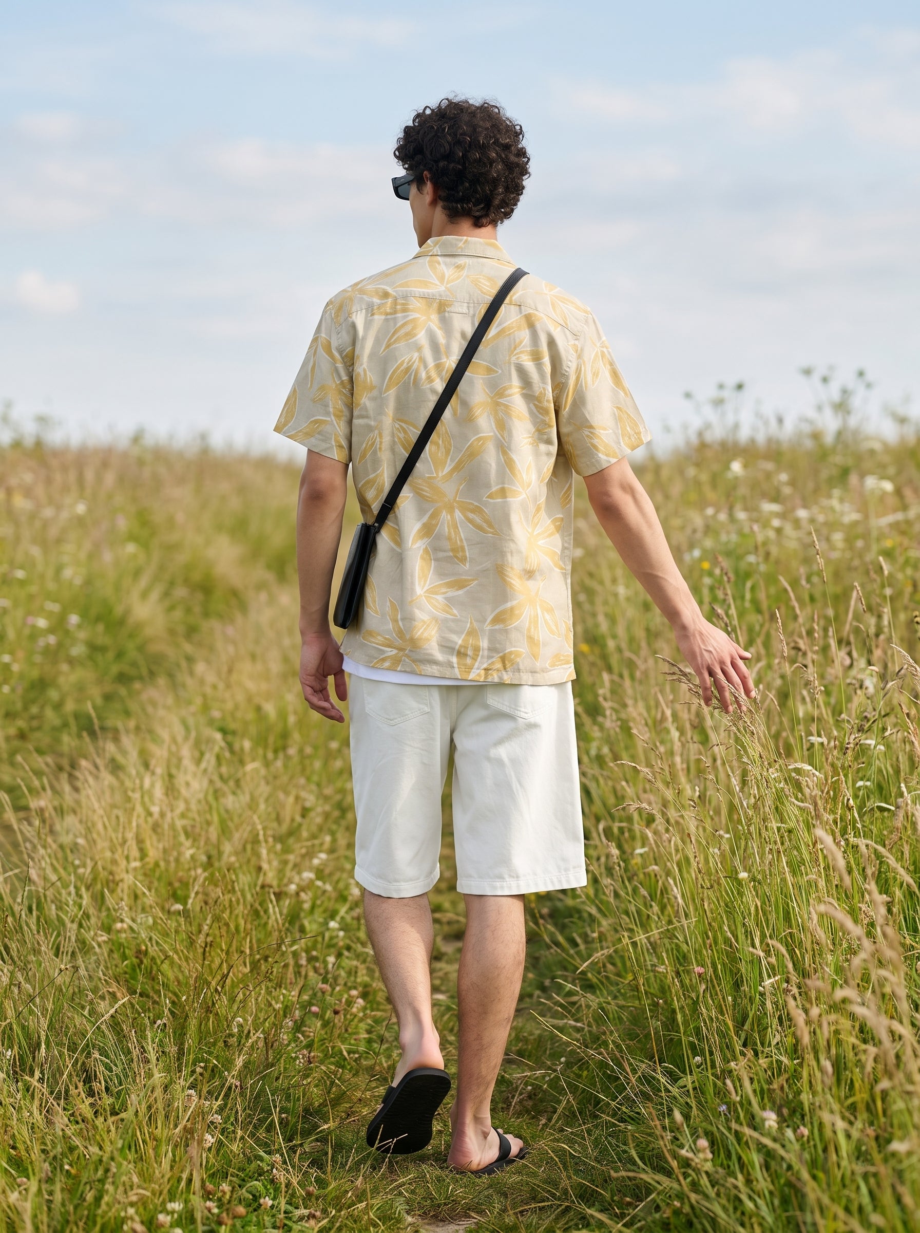 Men's Cotton Prints Mustard Relaxed Fit Shirt