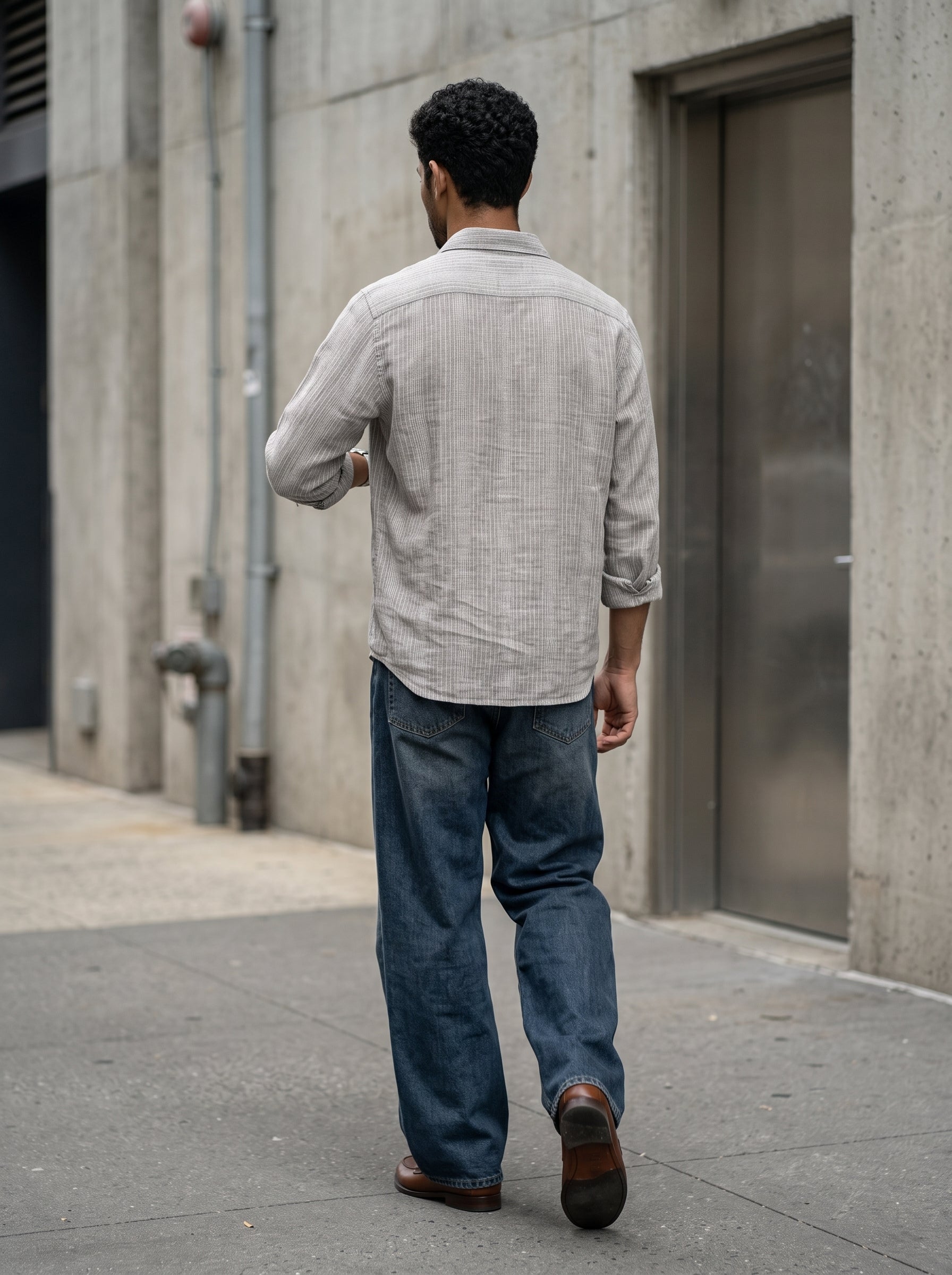 Men's Cotton Grey Relaxed Fit Shirt
