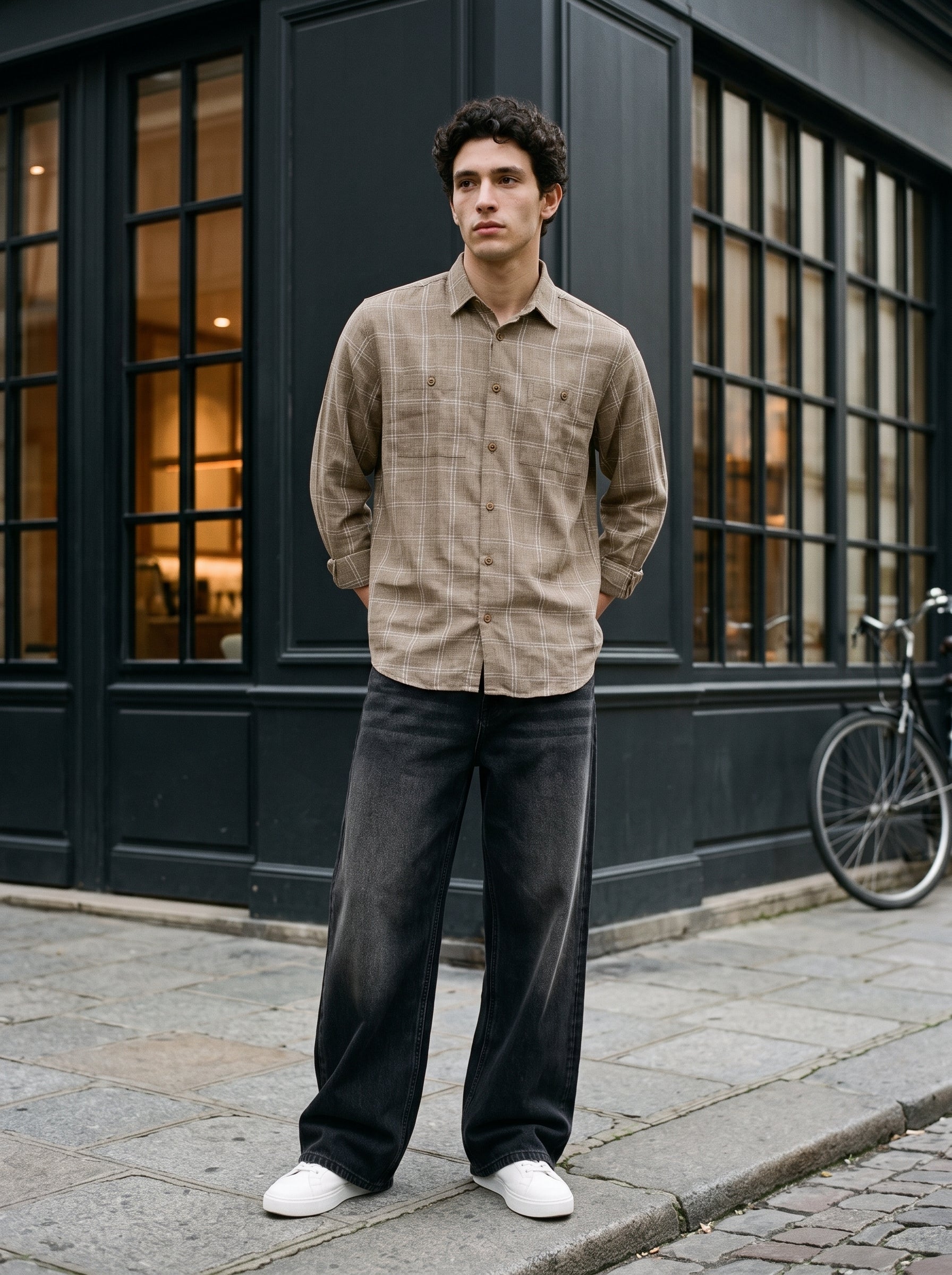 Men's Cotton Brown Relaxed Fit Shirt